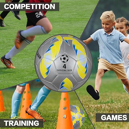 Miniatura 5 de Balón de fútbol sala de rebote bajo, tamaño 4, pelota de fútbol interior con cubierta de TPU gruesa duradera para entrenamiento y juego de partidos,