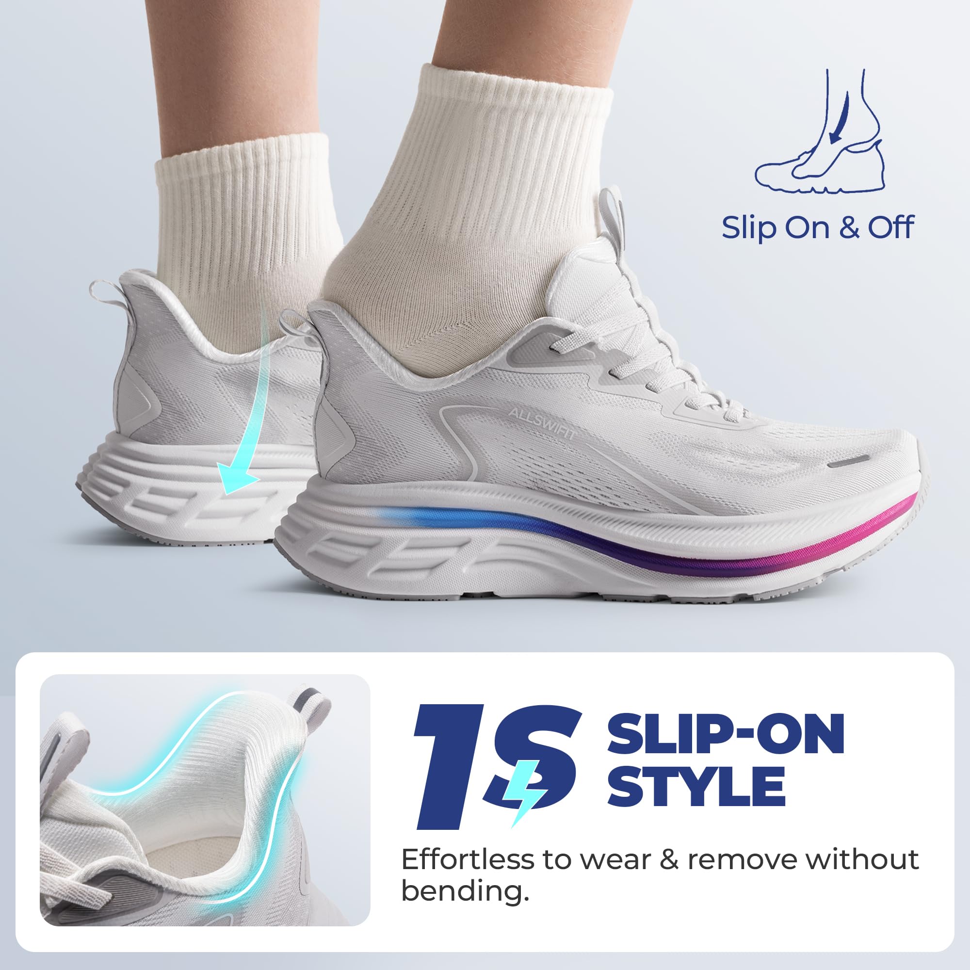 ALLSWIFIT Damen-Straßenlauf-Tennisschuhe, Bequeme Wanderschuhe, sportliche Workout-Gymnastik-Cross-Trainer-Sneaker