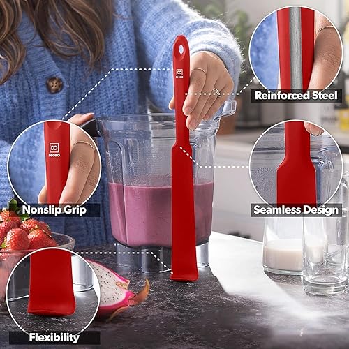 Miniatura 3 de DI ORO - Espátulas de silicona para licuadora y tarro  Espátulas de goma de silicona resistentes al calor  Espátulas de cocina antiadherentes