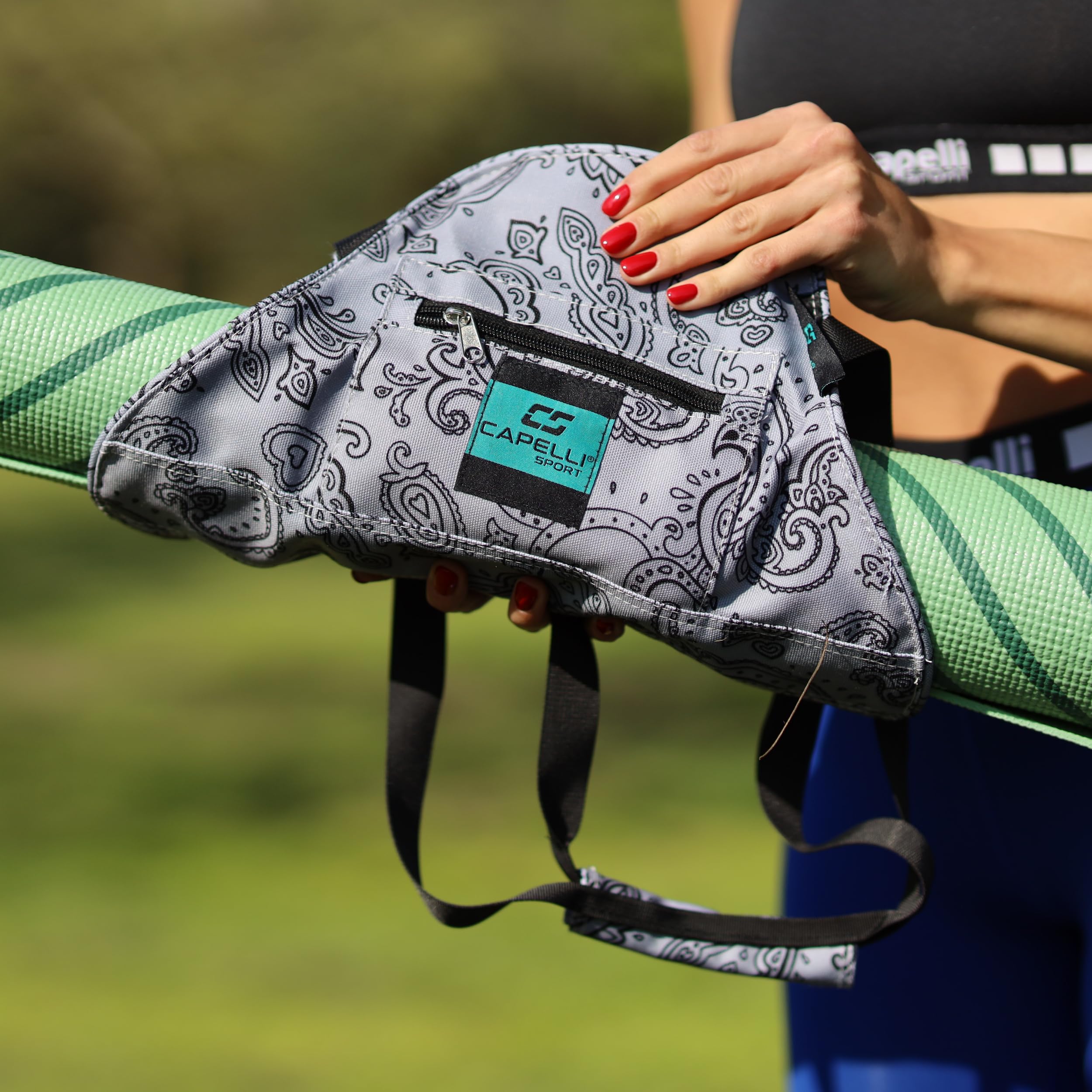 Capelli Sport Bolsa para Esterilla de Yoga con diseño de Mandala, Color Gris