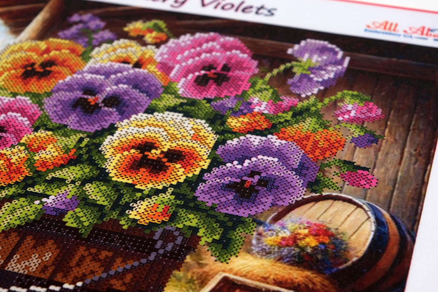Bead Embroidey kit Country Violets FL-1105 Beaded Cross Stitch kit AllAboutEmbroiderUA