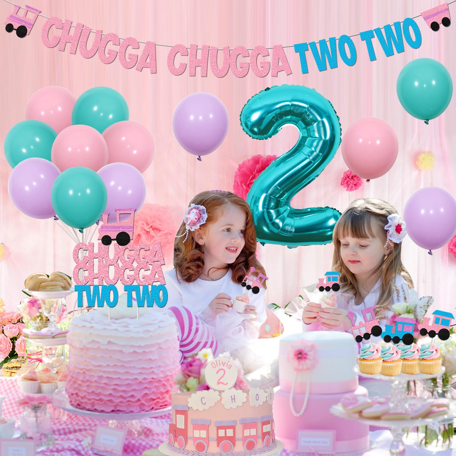 Chugga Girls Birthday Party Chugga Chugga Two Two Train Birthday Decor - 2nd ...