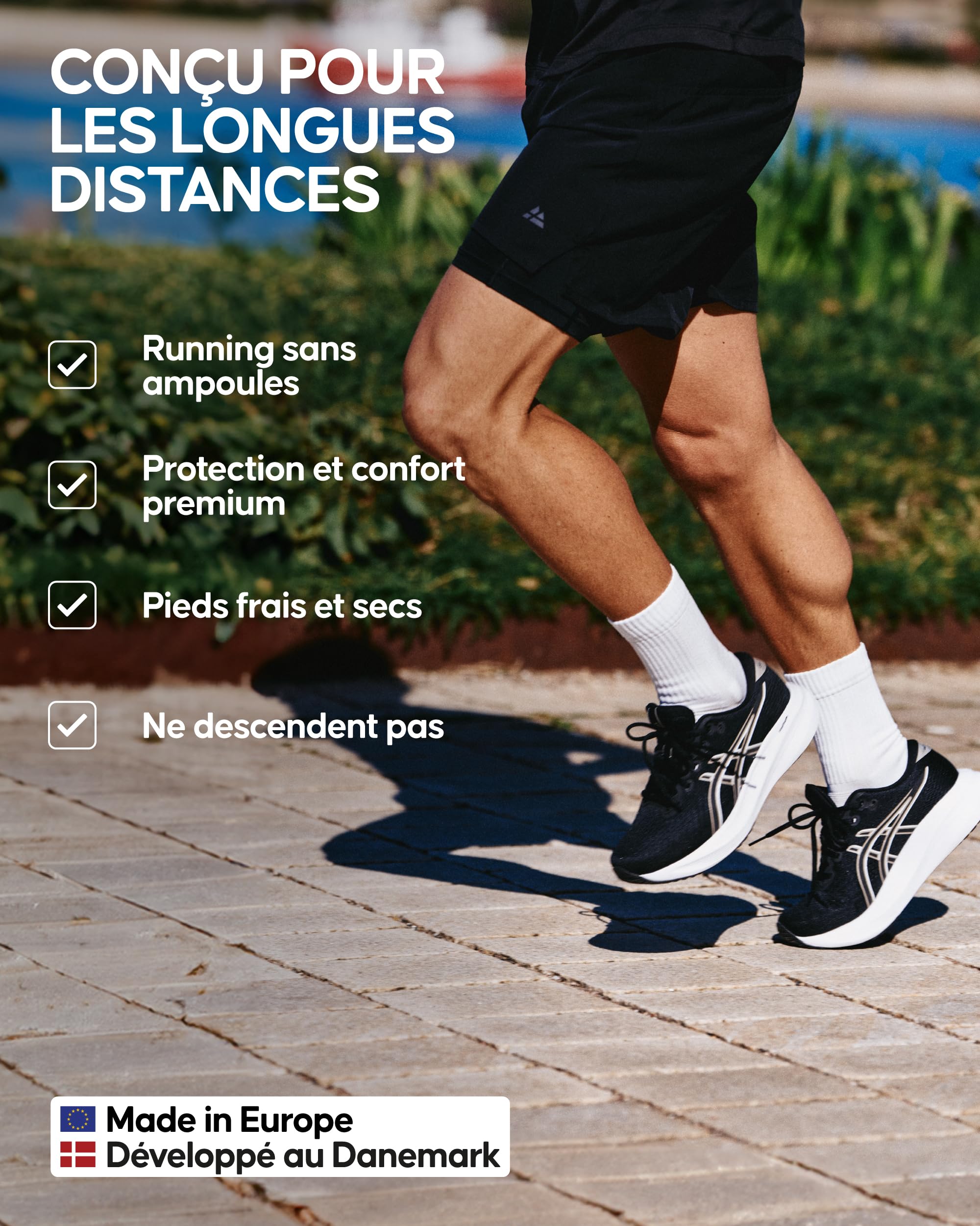 DANISH ENDURANCE Chaussettes Hautes de Running Longue Distance, Lot de 3 ou 5