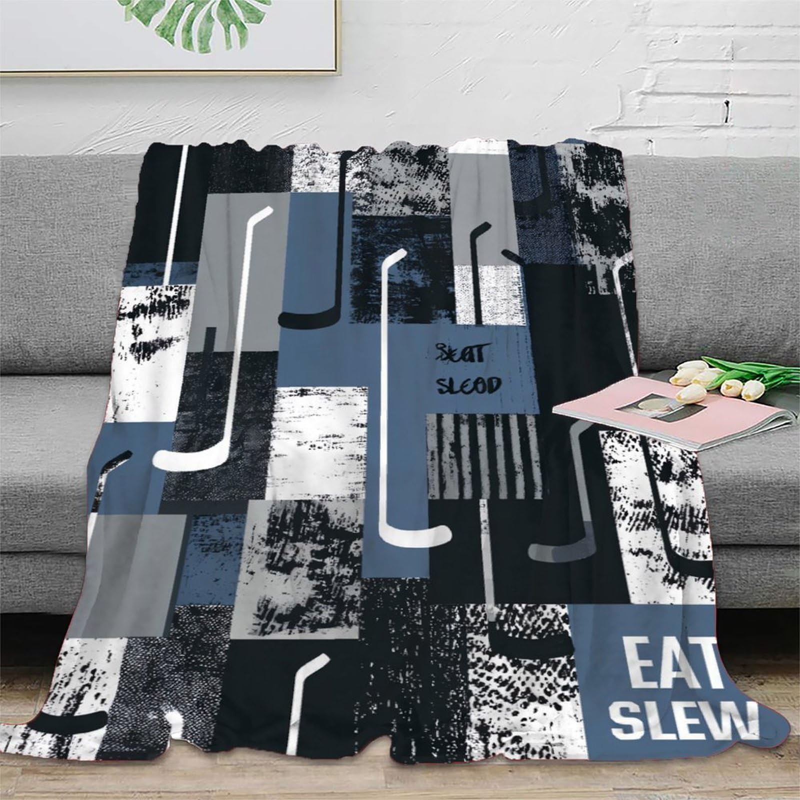 stampa 3D music notes coperta da viaggio microfibra biancheria da letto morbida coperta da riposo calda e soffice anti-pilling per relax in viaggio Modern graphic 80×90inch(200x230cm)