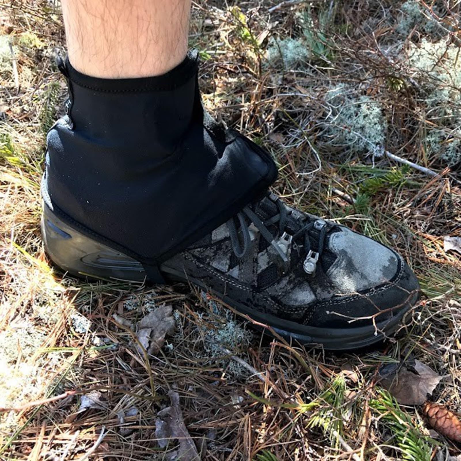 Guêtres de Jambe, guêtres d'extérieur, Cyclisme, Course sur Sentier Court avec Bandes réfléchissantes, guêtres for Raquettes à Neige à Crochet en métal, adaptées à Tous Les Mauvais Temps