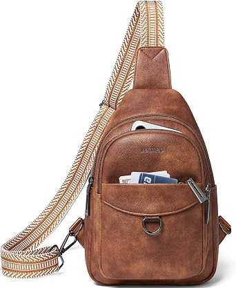 LATMAP 7L Sling Bag for Women Men Crossbody Belt Bag Small Travel Sling Backpack Anti Theft Chest Daypack Purse Faux Leather