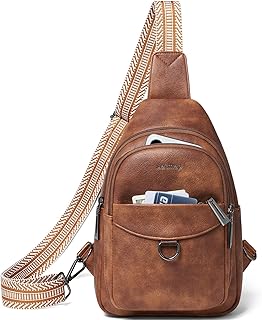 LATMAP 7L Sling Bag for Women Men Crossbody Belt Bag Small Travel Sling Backpack Anti Theft Chest Daypack Purse Faux Leather