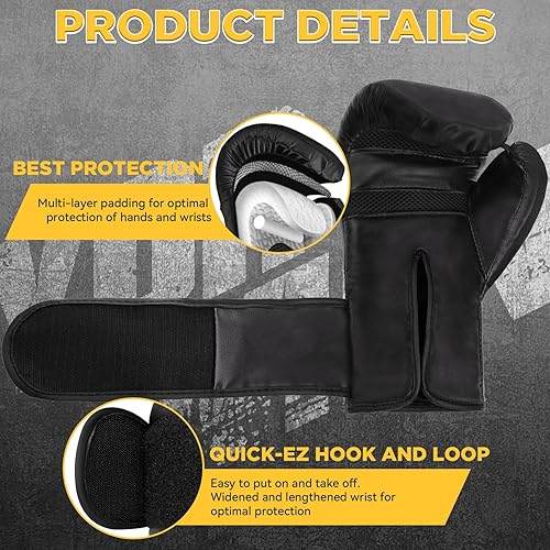 Miniatura 4 de Guantes de boxeo para hombres y mujeres, guantes de entrenamiento de boxeo, saco de boxeo pesado, guantes de entrenamiento para boxeo, kickboxing,