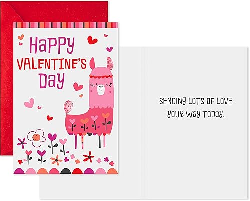 Miniatura 3 de Hallmark Tarjetas de San Valentín para la escuela de niños, llama, oso, corazones (8 aulas de San Valentín con sobres)