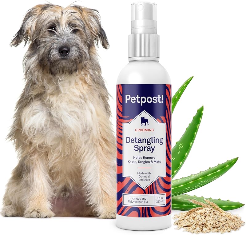 Spray Desembaraçador para Pelos de Cães Petpost com Aveia, Aloe e Vitamina E, 240 mL