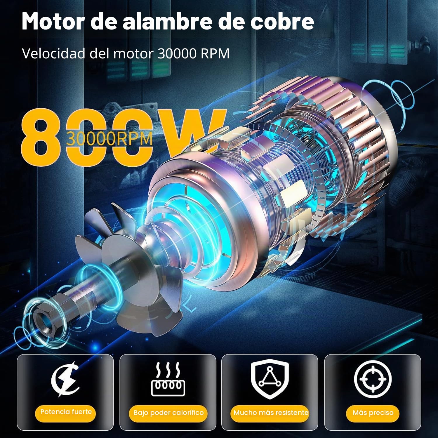 Fresadora de madera, fresadora de cantos con una mano, fresadora multifunción de madera, 30000 R/MIN 800 W + 15 piezas de carburo de 6,35 mm