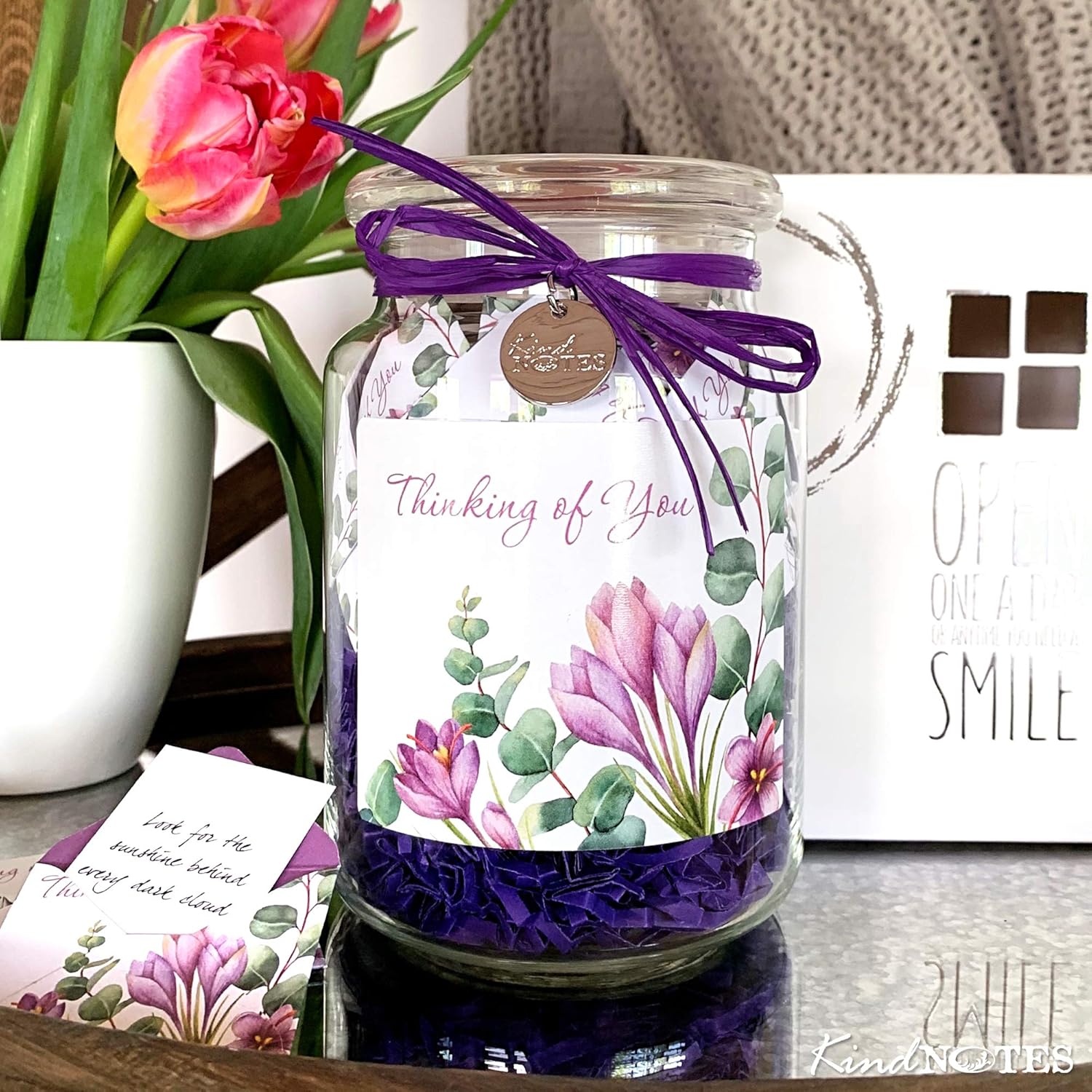 KindNotes Glass Keepsake Gift Jar with FRIENDSHIP and