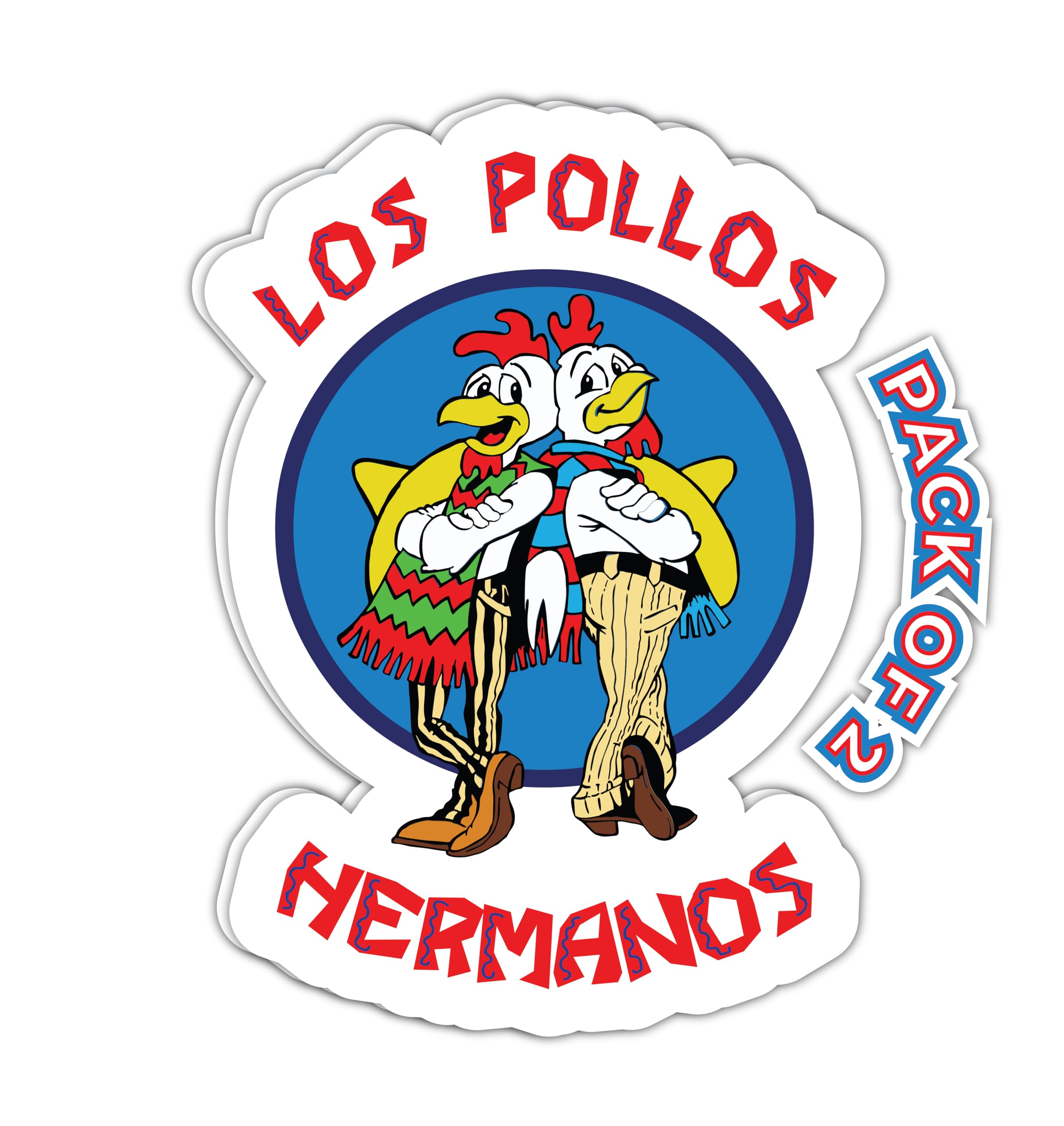 Imperial Vibes | Los Pollos Hermanos Sticker Waterproof Fade Resistant Die Cut Famous Mexican Sticker No Background Window Sticker Vinyl 4 Inches 2 Pack - Imp 87