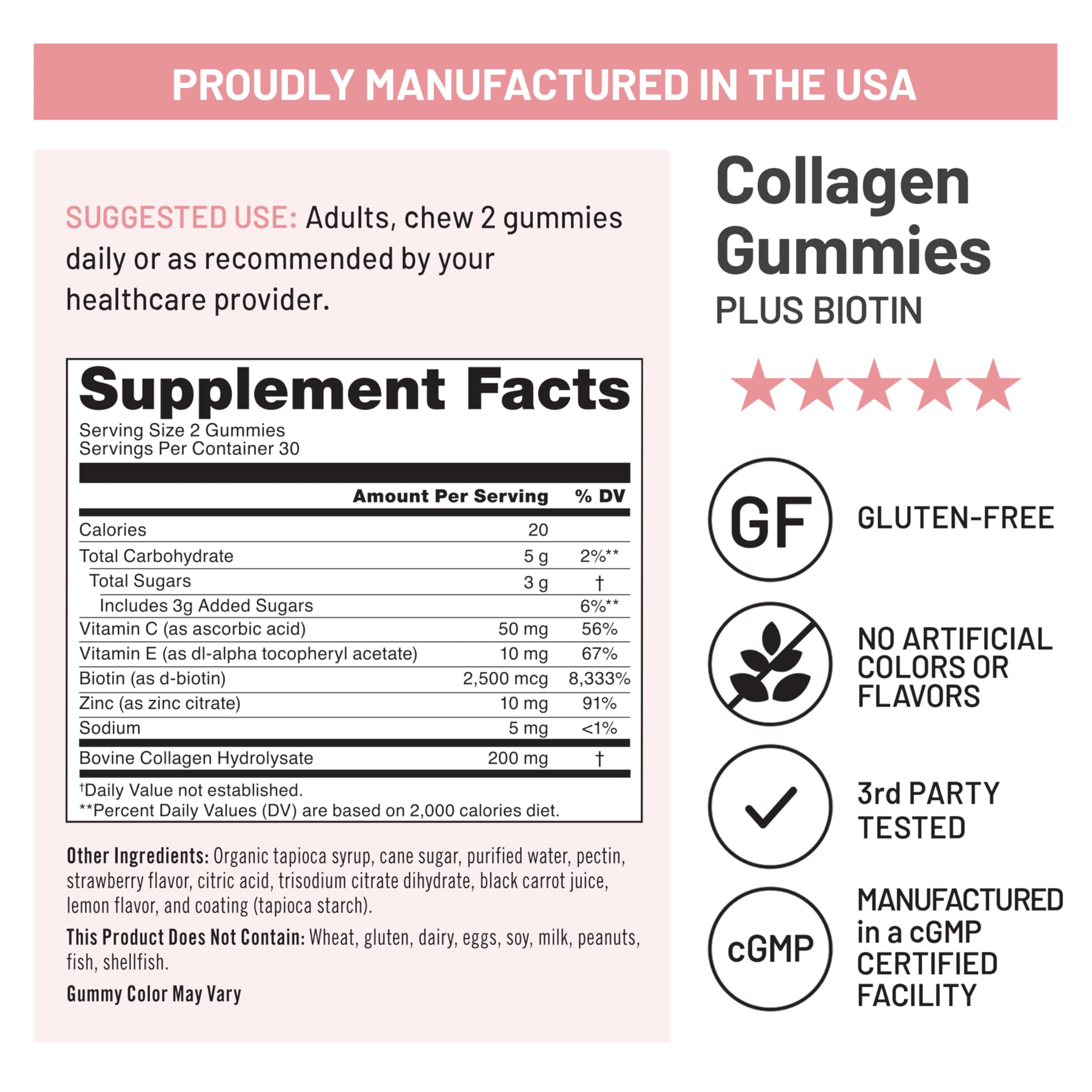 NatureWise Collagen Gummies - Hydrolyzed Collagen Gummies - Type 1 & 3 Peptides for Women + Biotin, Vitamin C, E, & Zinc for Hair Skin and Nails Support - 60 Count[1-Month Supply] — Amazon image 4