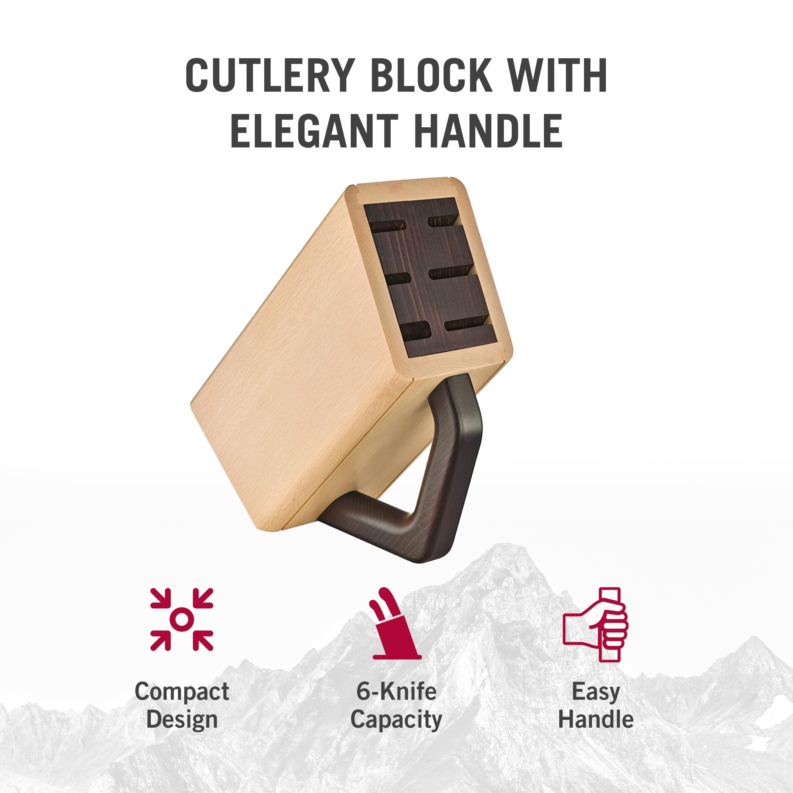 Victorinox Messerblock ohne Inhalt, Platz für 6 Messer, Messer-Aufbewahrung, Platzsparend, Elegantes Design aus Holz