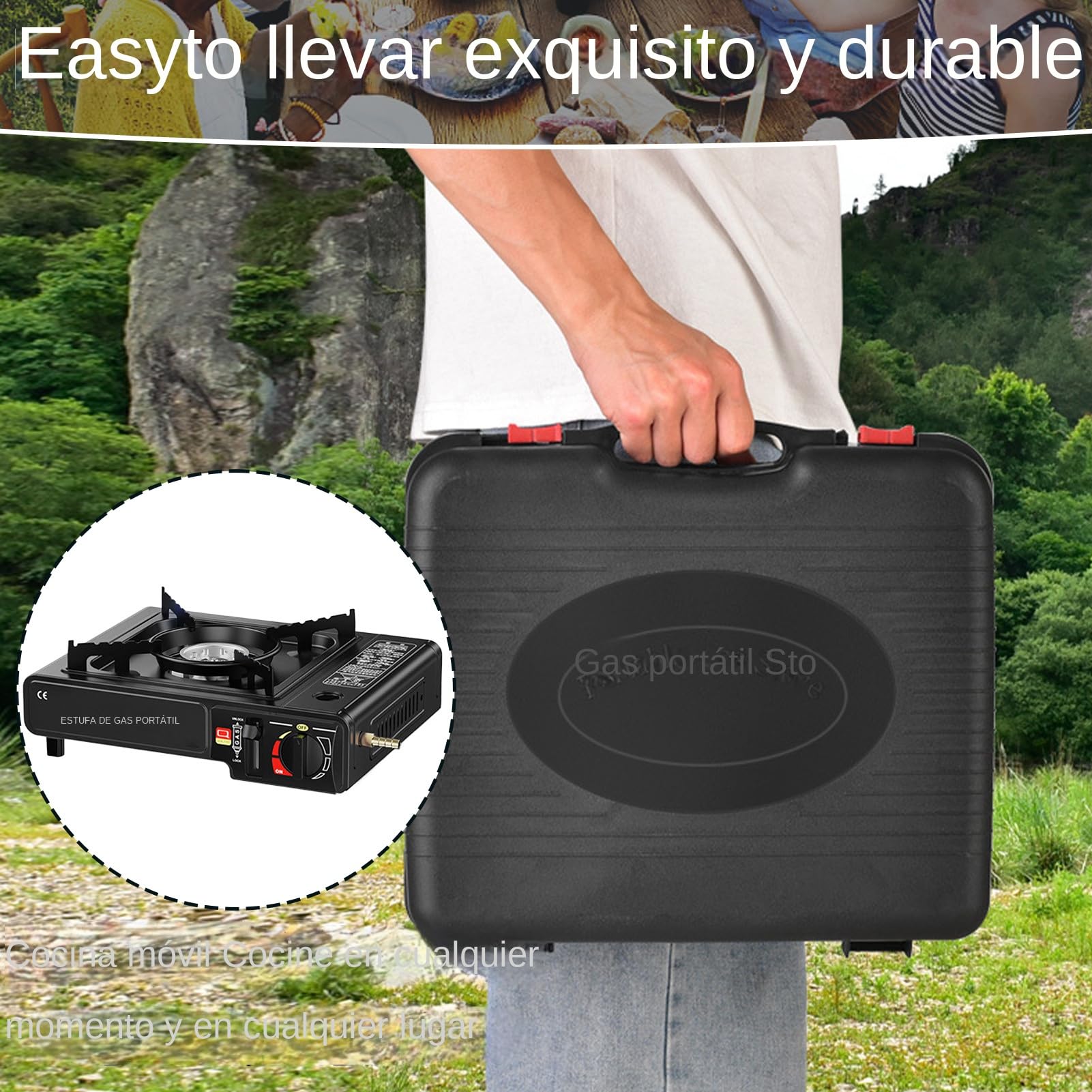 Estufa De Camping Portátil, Hornillo De Butano, Estufa Camping Portátil 2 En 1, Equipo Supervivencia Senderismo, Picnic, Barbacoas, Rápido Calentamiento Y Eficiencia Energética