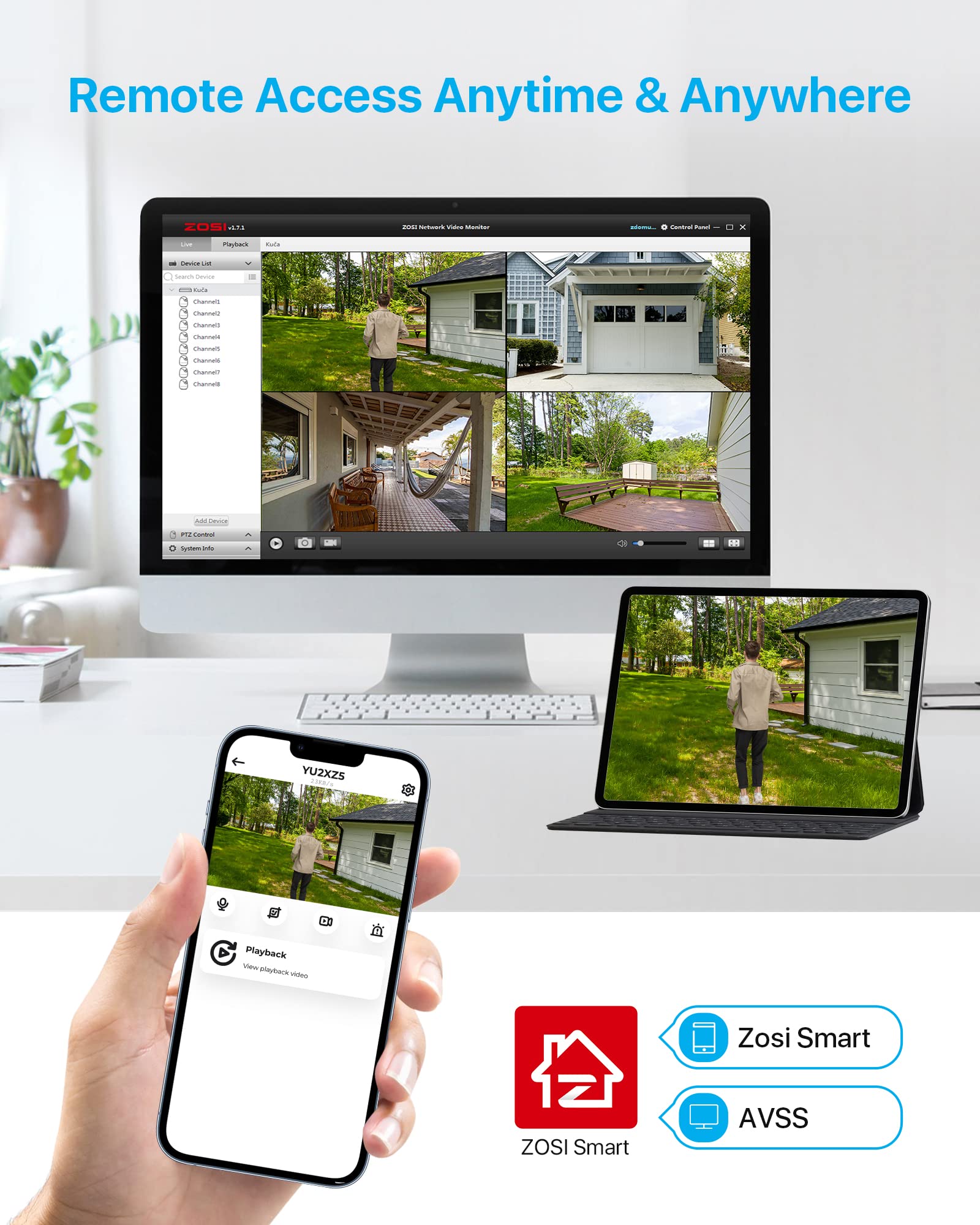 ZOSI 16CH 4K POE Security Camera System - 10 Camera NVR Setup With 4TB HDD