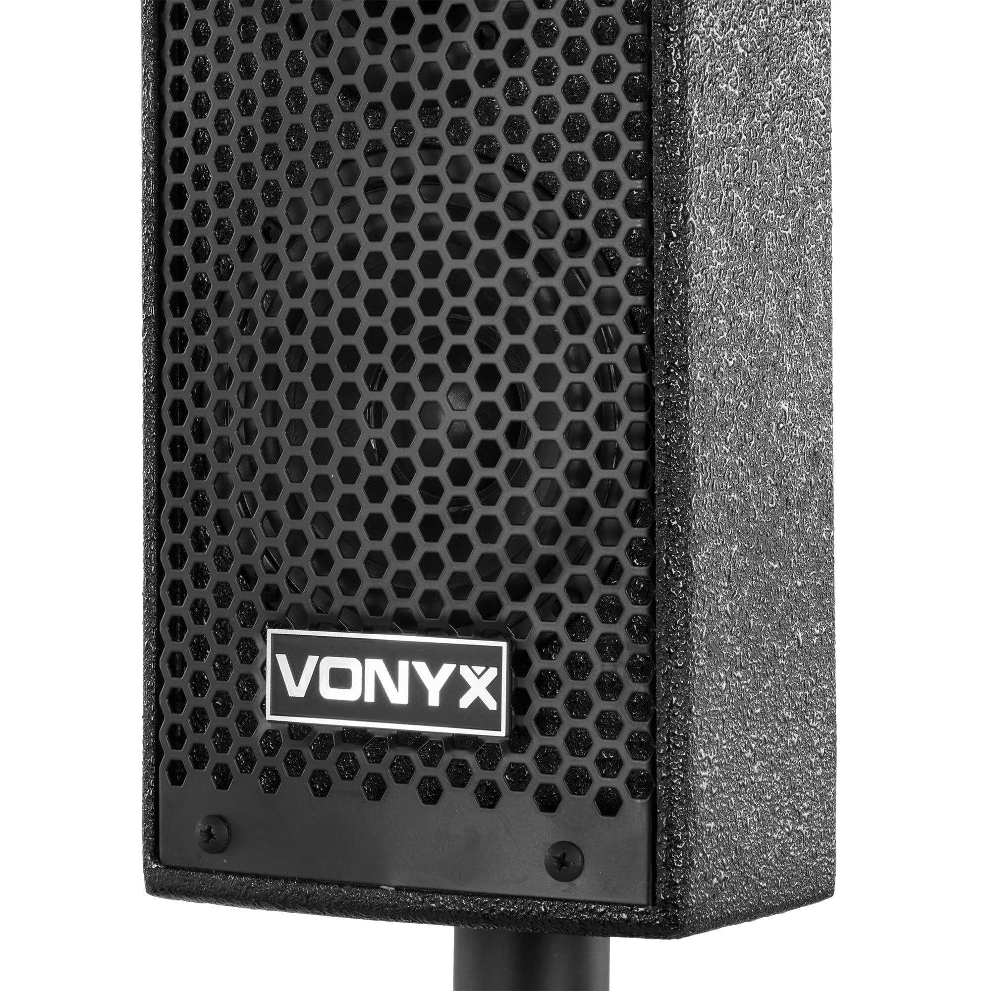 VONYX VX1020BT - Système de sonorisation Actif 1050W 2×10″ avec BT sans Fil, USB, Micro & télécommande - Idéal DJ, soirées et événements