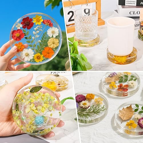 Miniatura 7 de Molde de posavasos redondos profundos de 6 cavidades, moldes de resina gruesa, para resina epoxi, para preservación de ramo de flores, decoraciones,