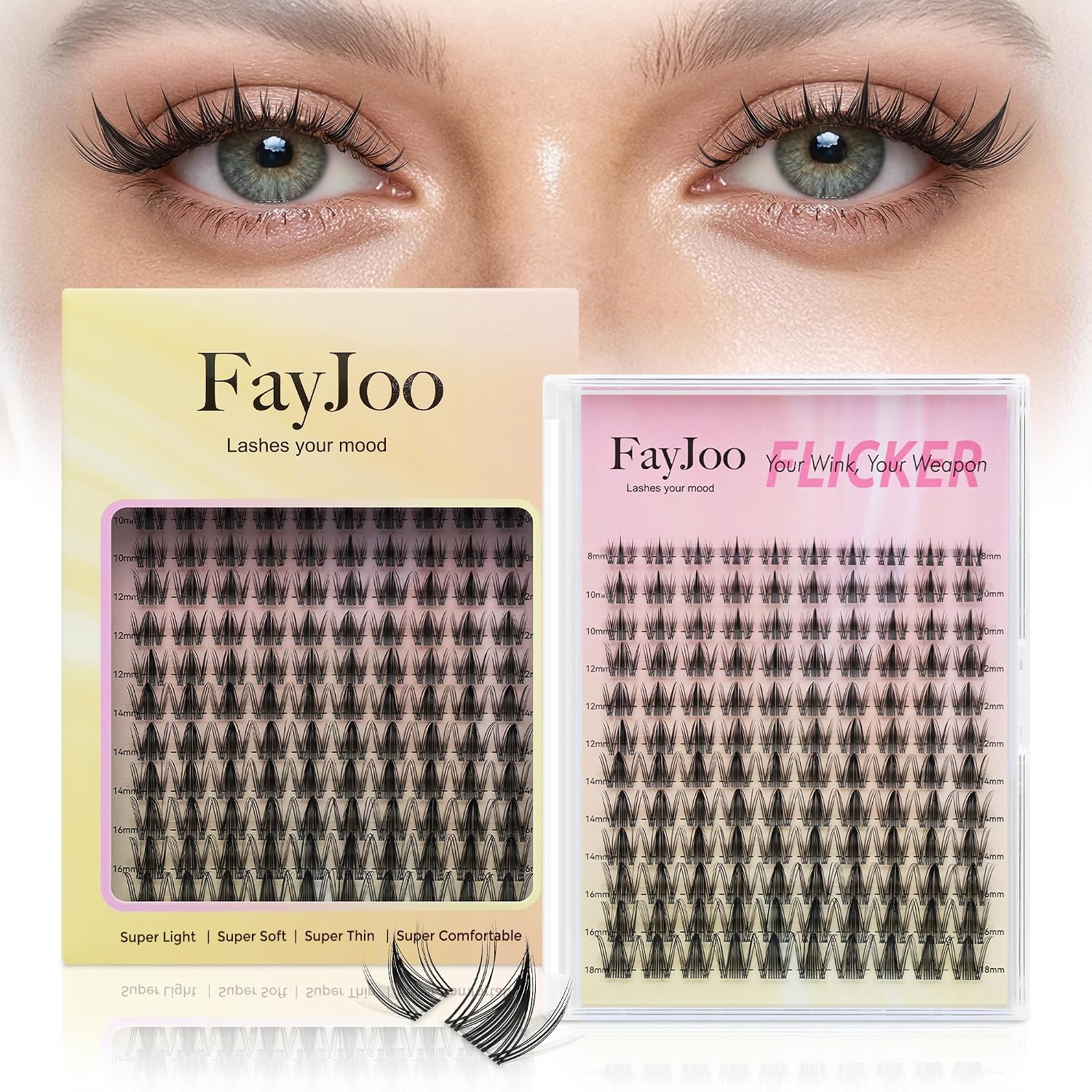 Foxy Lash Clusters with Ultra-Thin 0.05mm Invisible Band