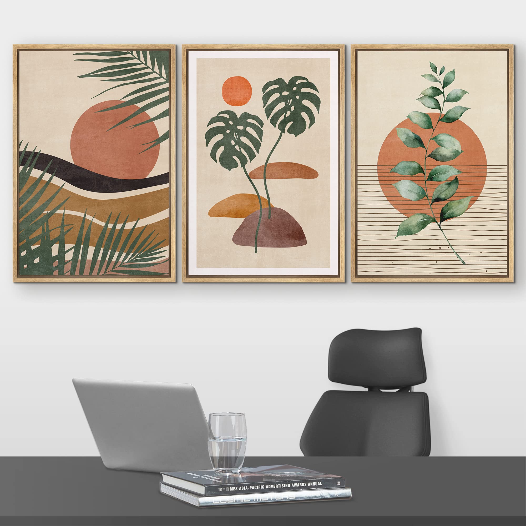 Amazon.com: wall26 Framed Canvas Print Wall Art Set Boho Mid