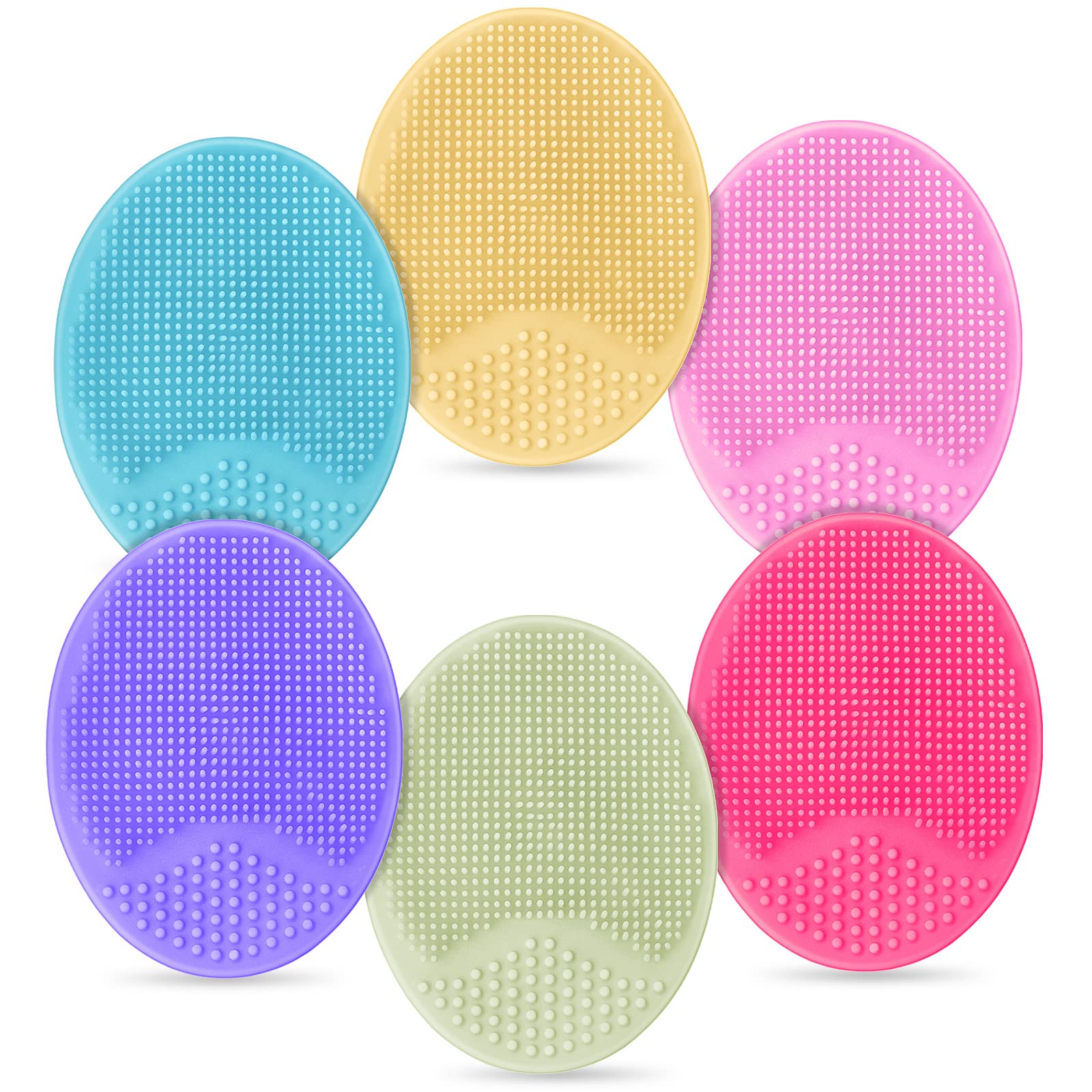 Aolso Silikon Baby-Badebürste, 6 Stück Baby-Kopfhaut-Massagebürste, Silikon Gesicht Scrubber, Peeling-Bürste, Manuelle Gesichtsreinigungsbürste für Neugeborene & Kleinkinder