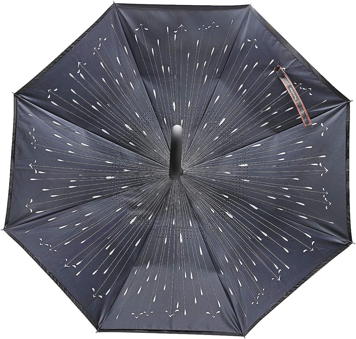 Monstleo Inverted Umbrella,Double Layer Reverse Umbrella for Car and Outdoor Use by, Windproof UV Protection Big Straight Umbrella with C-Shaped Handle and Carrying Bag (Rian)