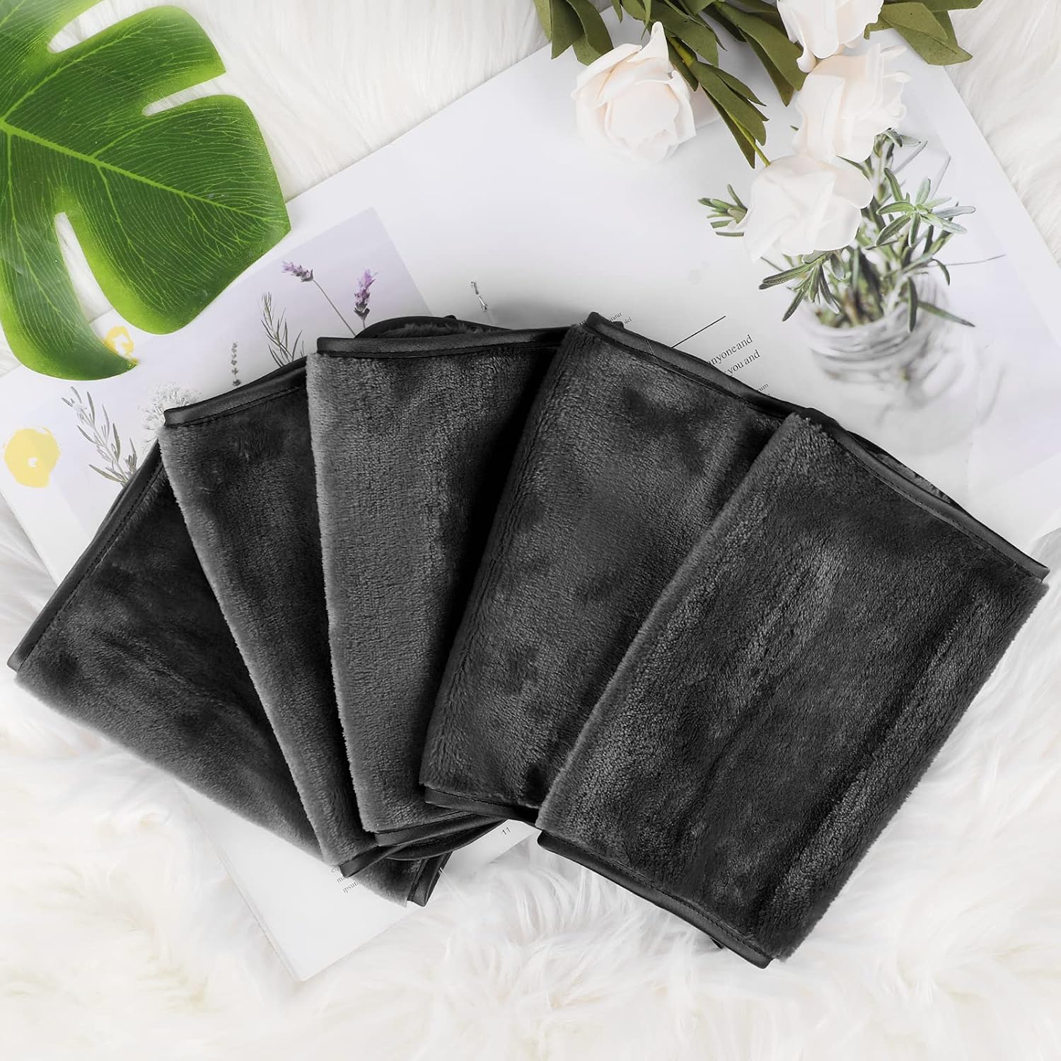Makeup Remover Cloth (5-Pack),Reusable Microfiber Face Cleansing Towel, Super Soft And Absorbent Makeup Erase For Eye Makeup Remove Face Cleaning Wipe, Safe For All Skin