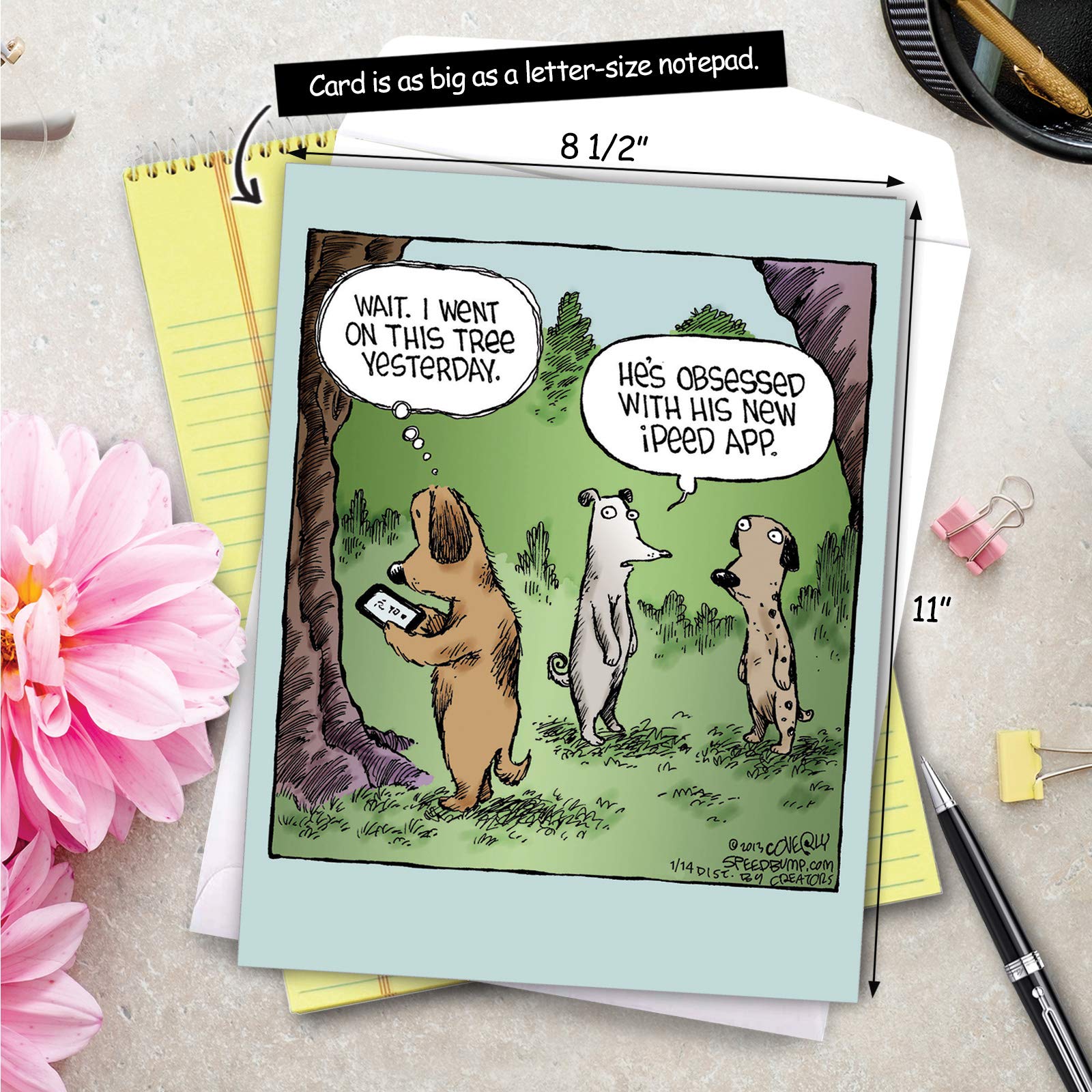 Amazon.com: NobleWorks - 1 Big Funny Birthday Card Cartoon (8.5 x 11 Inch)  - Jumbo Comic Humor, Group Greeting Card with Envelope - Ipeed App J2621BDG  : Everything Else