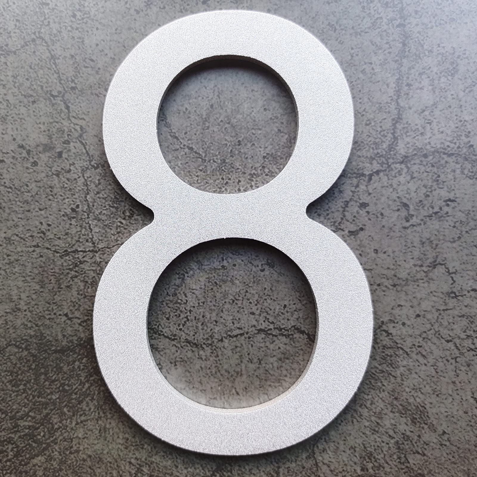 Photo 1 of 6 Inch Stainless Steel House Numbers- Rustproof & Waterproof Floating Home Address for Outside Front Garage Door or More, Elegant Sandblasting Silver Finished,Number 8