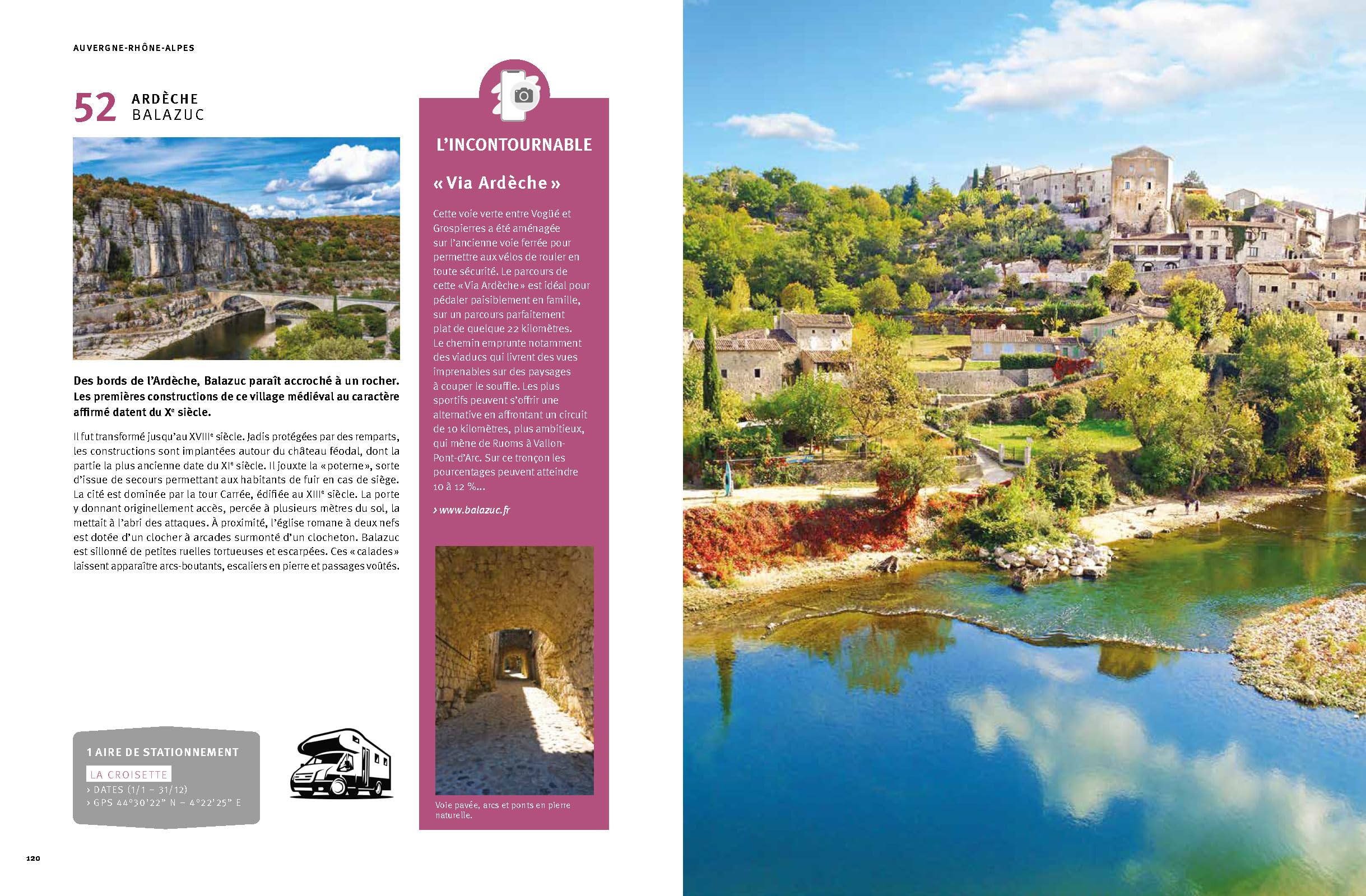 100 escapades en camping-car - Les plus belles étapes en France - Cordonnées des aires de stationnement et dates d'ouverture
