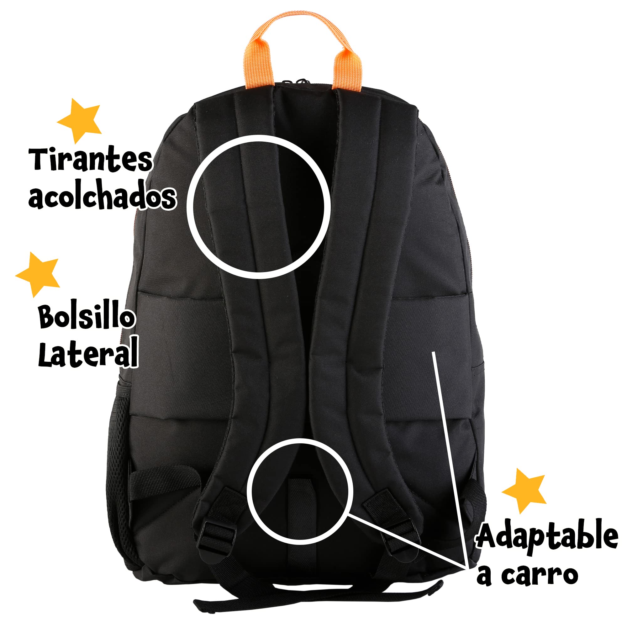 Mochila Escolar Fortnite + Carro Toybags con 4 Ruedas Giratorias - Doble Compartimento y Bolsillo Frontal - Carro con Protección Lateral y Stopper Frontal Anticaída - 44 x 30 x 20 cm