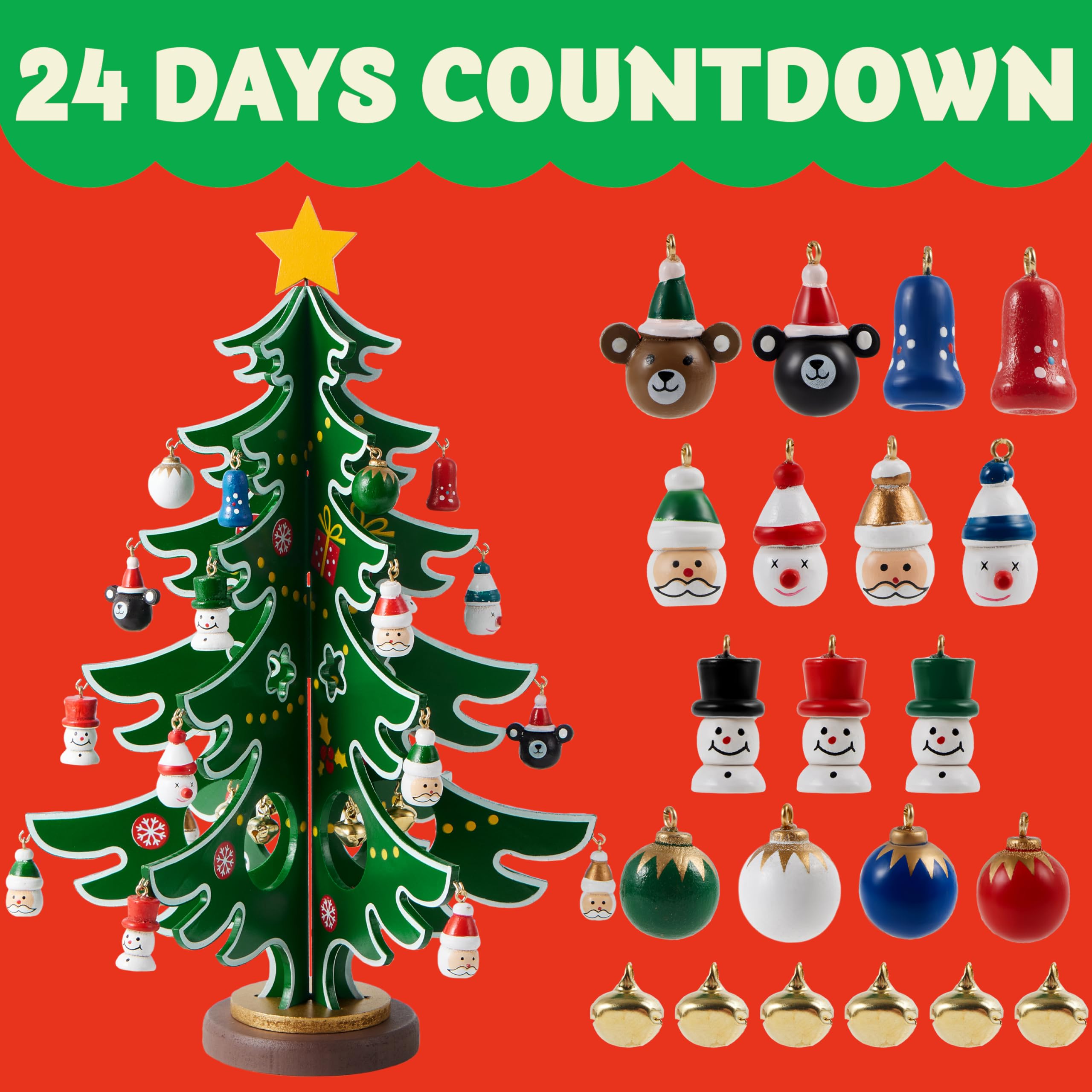 Santa Claus Premium Felt Fabric Advent Countdown Calendar Hanging Decoration - View #2