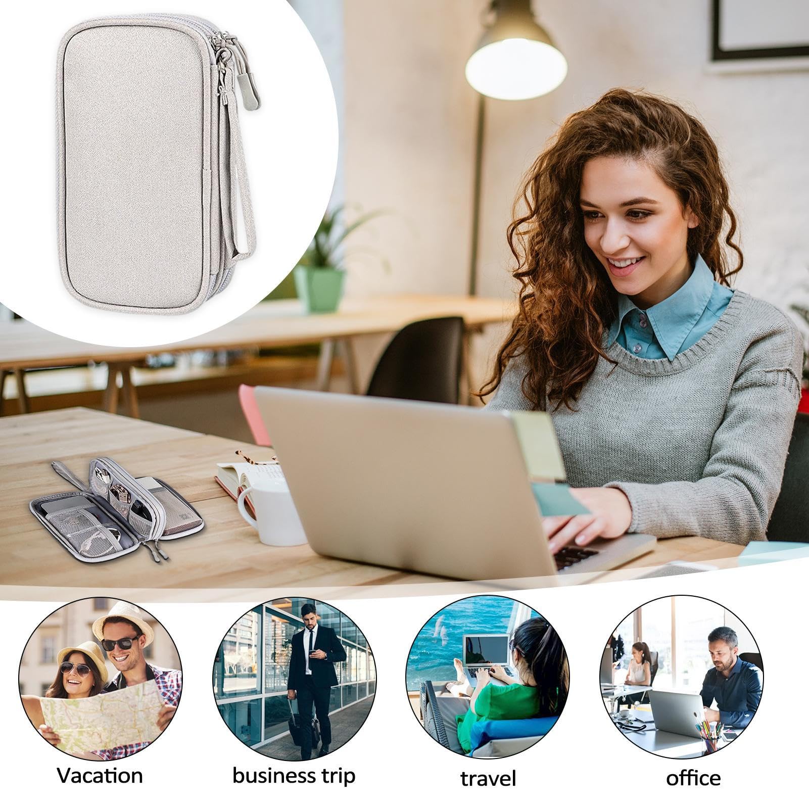 Amazon.co.jp: 電子手帳,テックポーチ二層収納袋 | コード収納バッグ