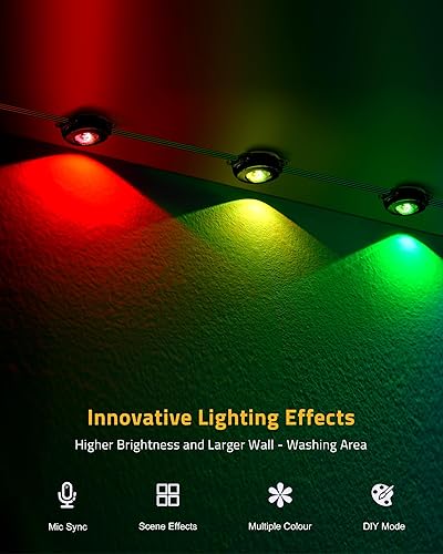 Miniatura 7 de Luces Permanentes para Exteriores, Luces de Navidad Negras Inteligentes de 111 Pies con Control por Aplicación, Iluminación de Aleros Eternity