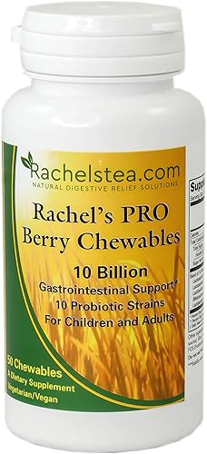 Miniatura 9 de Rachel's Pro Berry Chewables 10 mil millones de cepas, gastrointestinales, niños y adultos 50 masticables Gran sabor
