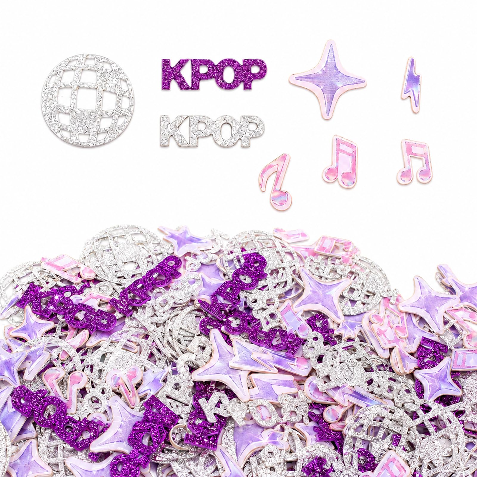 500PCS Kpop Birthday Confetti, Pastel Kpop Party Decorations, K Pop Table Confetti for Birthday Party, Wedding Confetti Paper Shapes