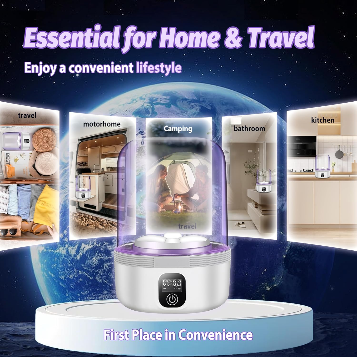 4.0 Upgraded Mini Washing Machine | 1.5L Portable Underwear Washer - 99.99% Cleanliness【NO.1 German high-efficiency motor】【SGS-Certified UV-C Light】 Ideal for Home, Travel, RV & Outdoor Use