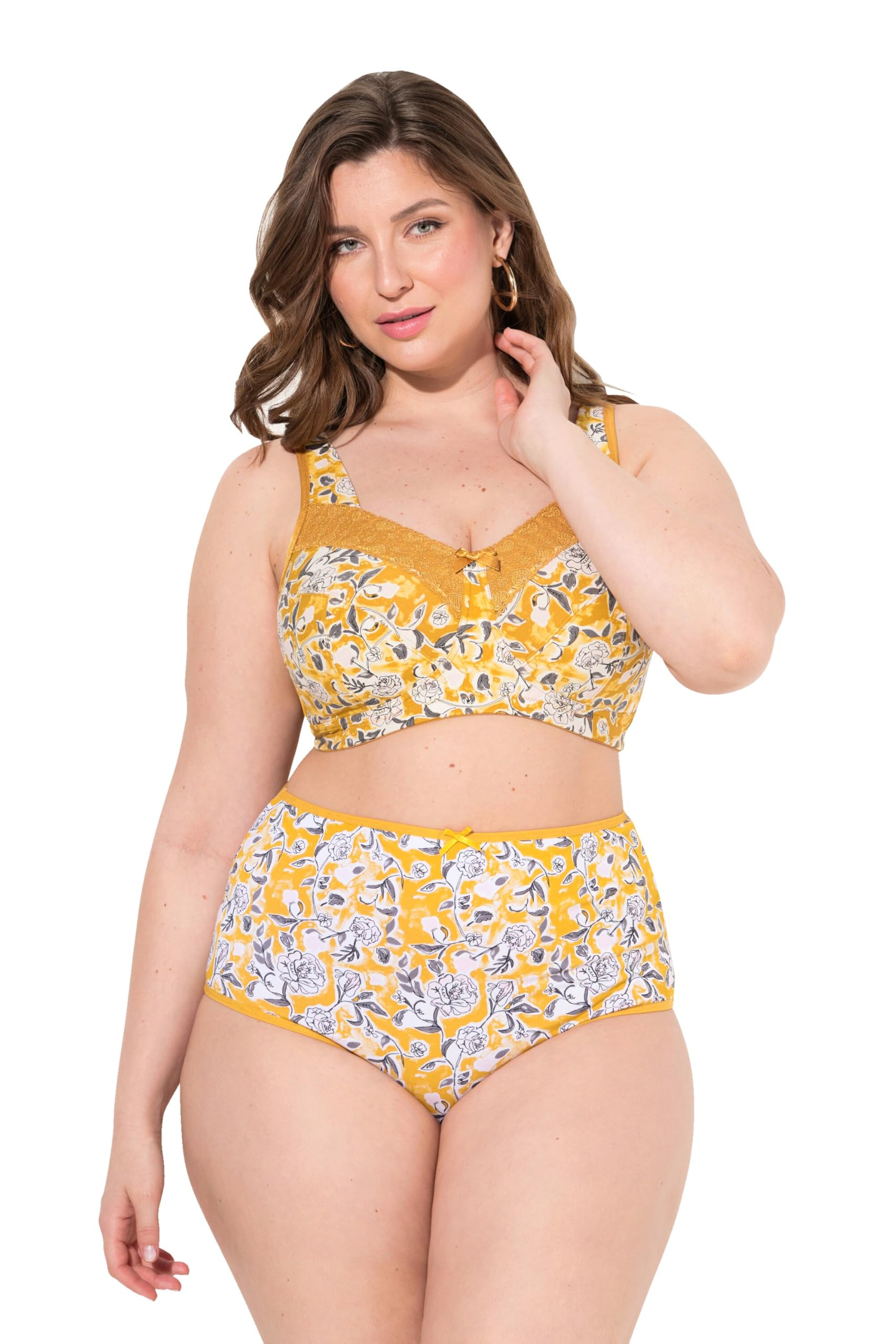 Ulla Popken Damen große Größen Übergrößen Plus Size Entlastungs-BH, Spitze, ohne Bügel 830389
