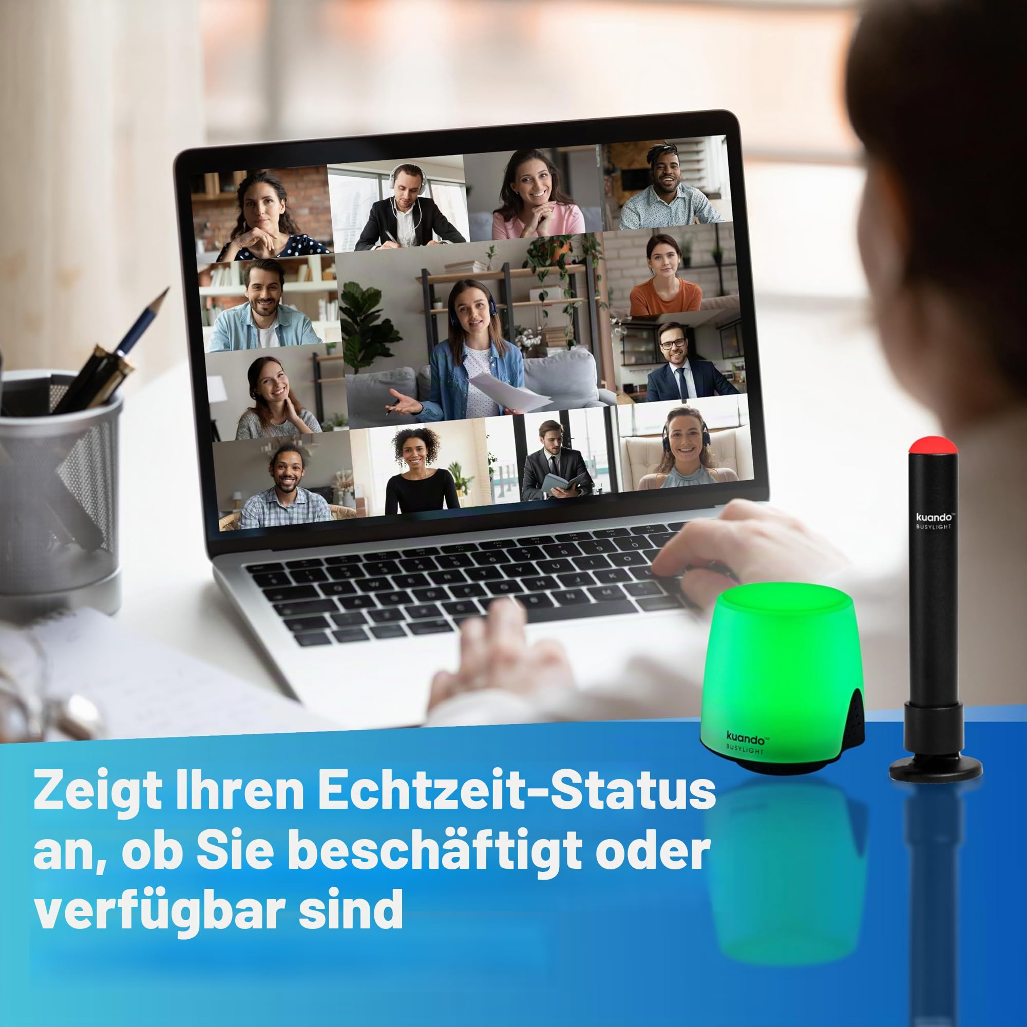 Busylight UC Omega USB Statusanzeige – LED Signallicht für Büro & Homeoffice – Verfügbarkeitsanzeige für Anrufe, Meetings und Fokus – Funktioniert mit Microsoft Teams, Zoom, Webex