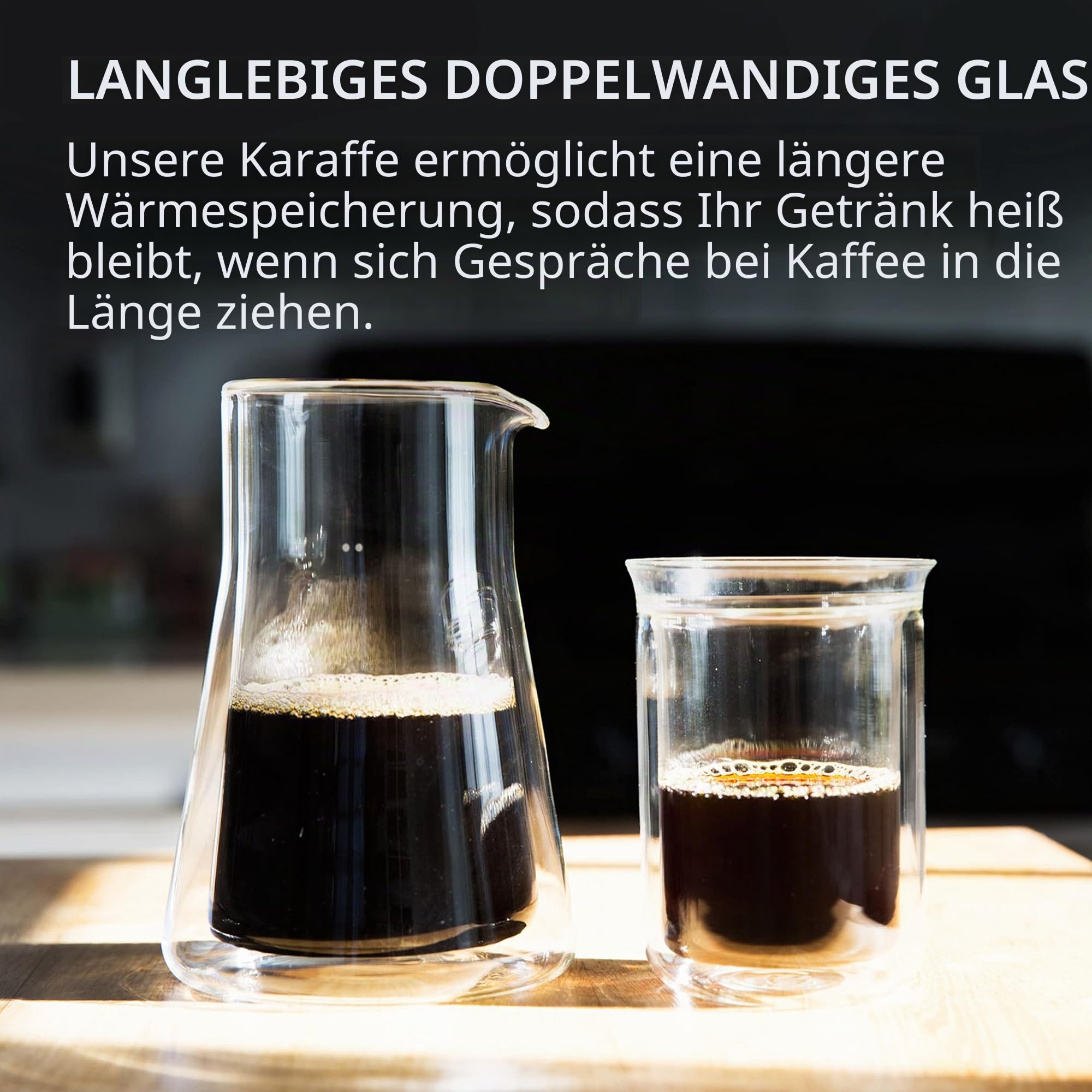 Fellow Doppelwandige Glaskanne, Pour Over Kaffeekanne Karaffe, 600 ml
