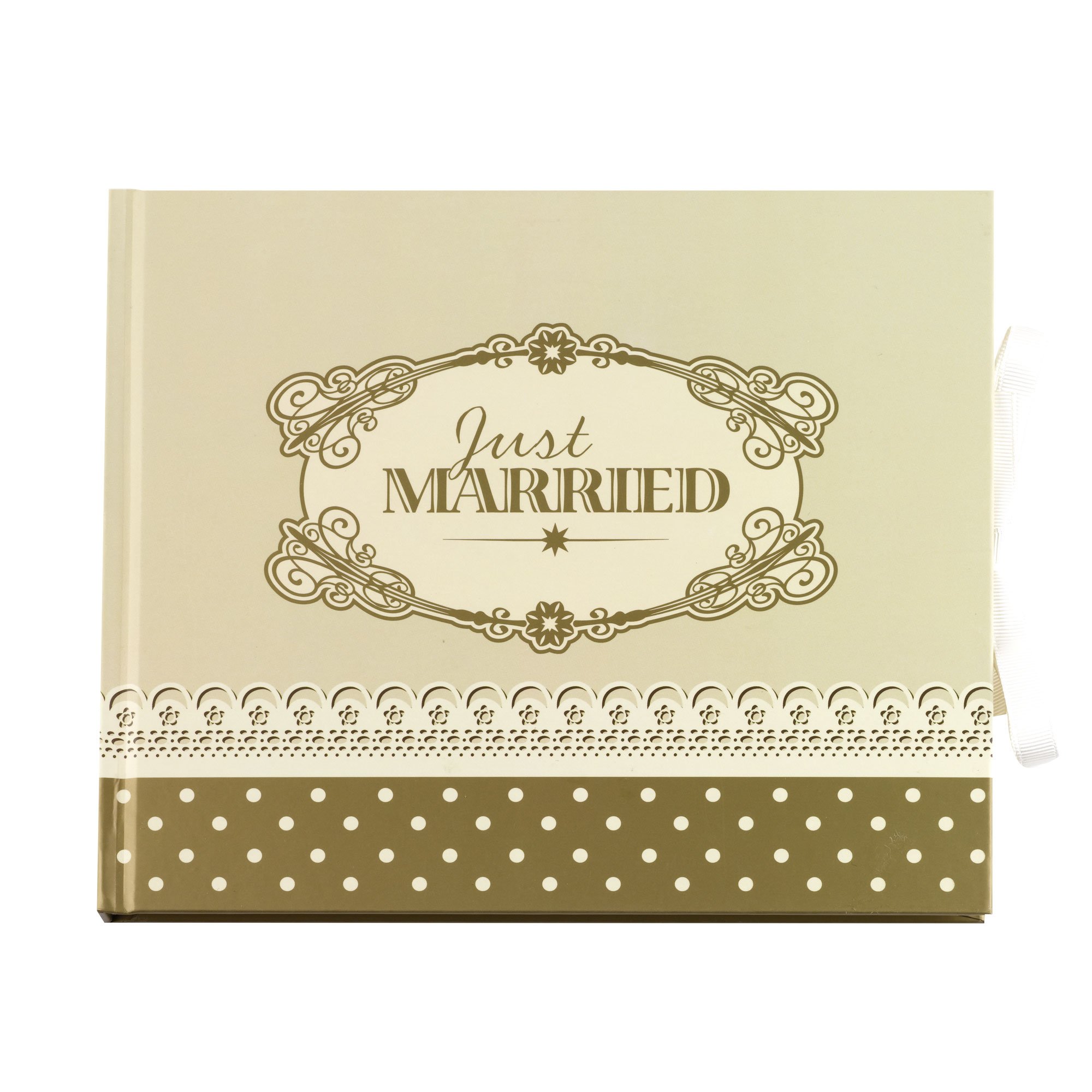 Neviti Chic Boutique Gästebuch - Weiß/Silber, Für Hochzeit, Mit 'Just Married' Design