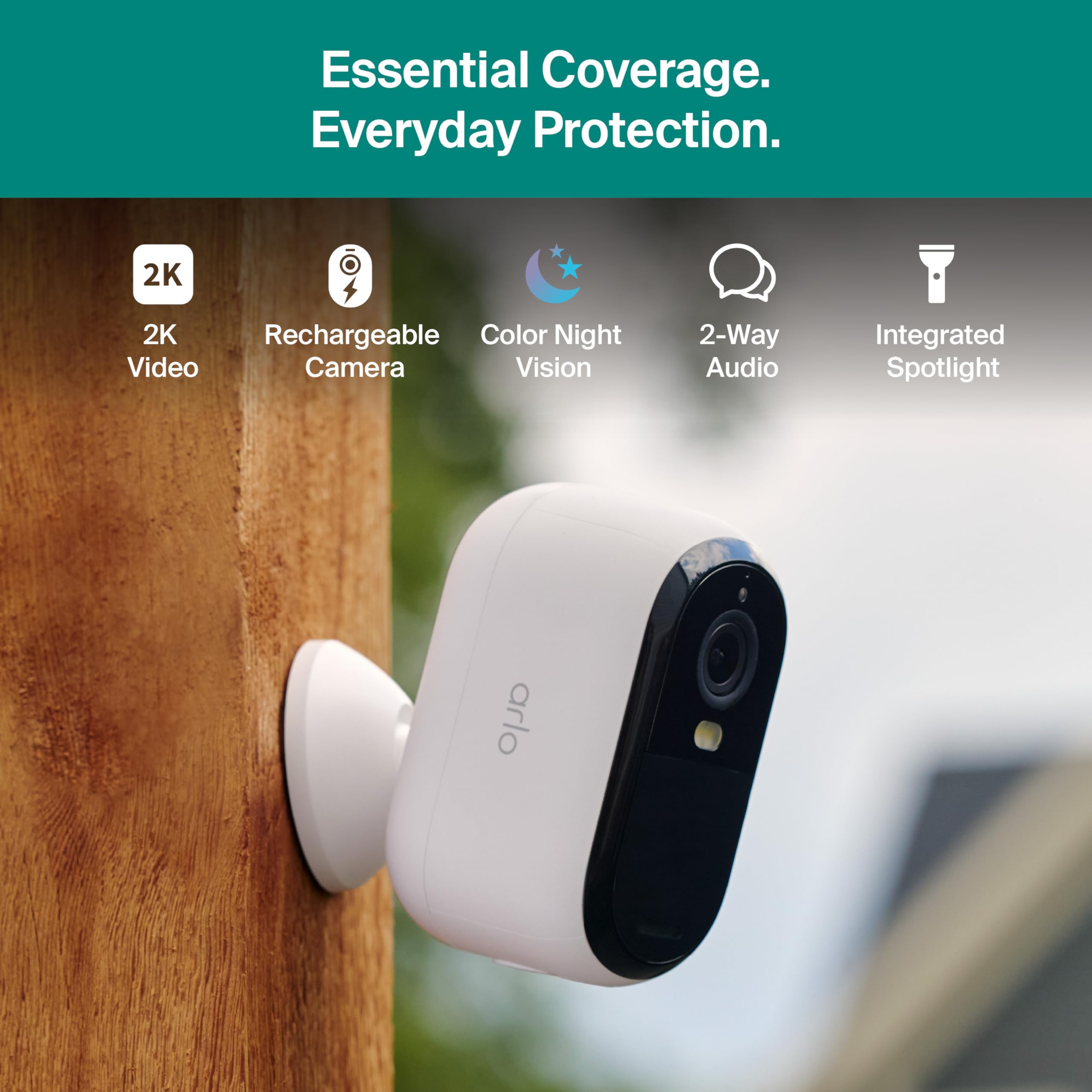 Amazon.com : Arlo Essential Security Camera 2K (3rd Gen, 2025
