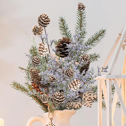 Miniatura 6 de 230 mini piñas de pino de nieve a granel, adornos de piñas rústicas de Acción de Gracias, rellenos de jarrón, piñas pequeñas para manualidades,