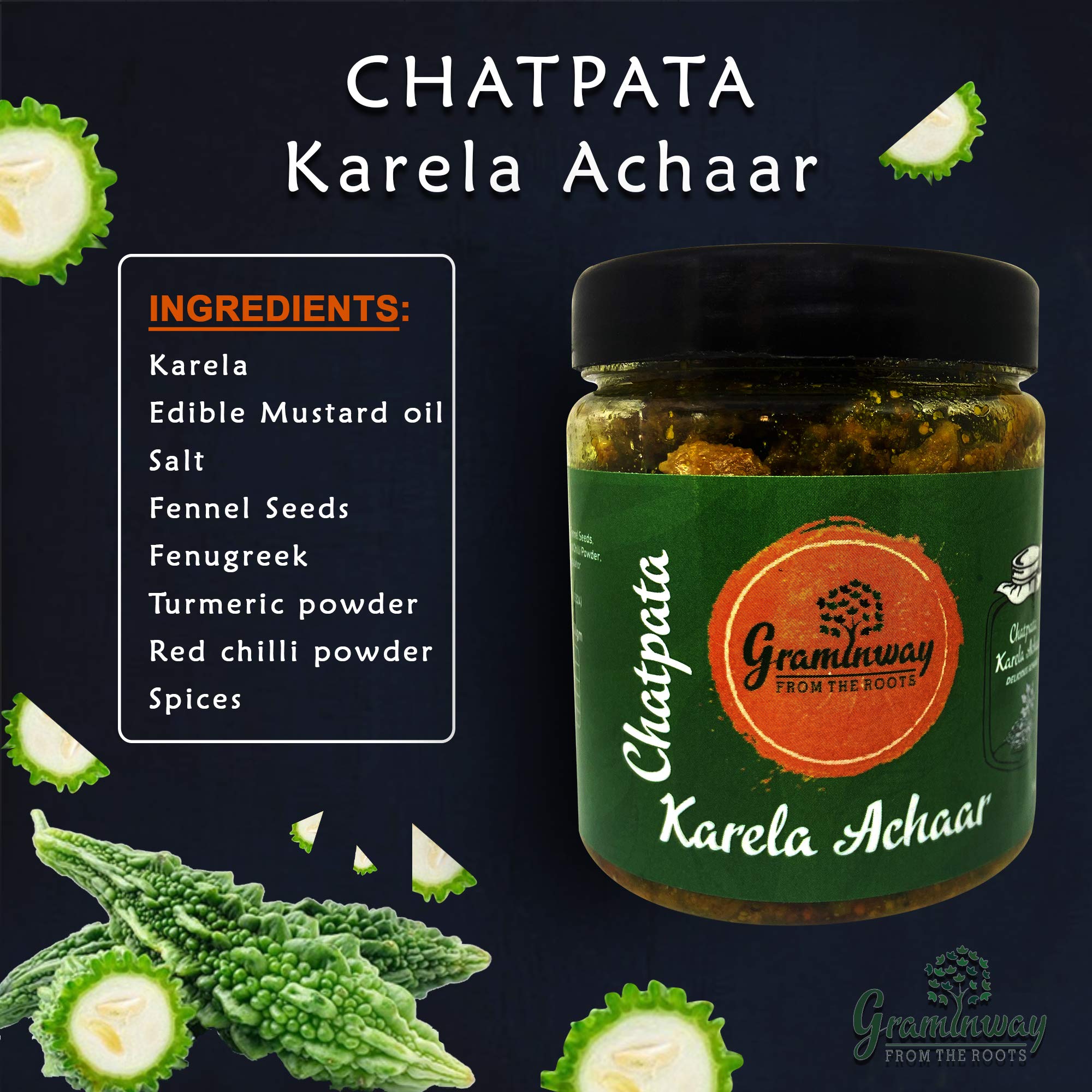Graminway Chatpata Karela and Bharwan Lal Mirch Achar, 2 x 200 g - Image 9 thumbnail