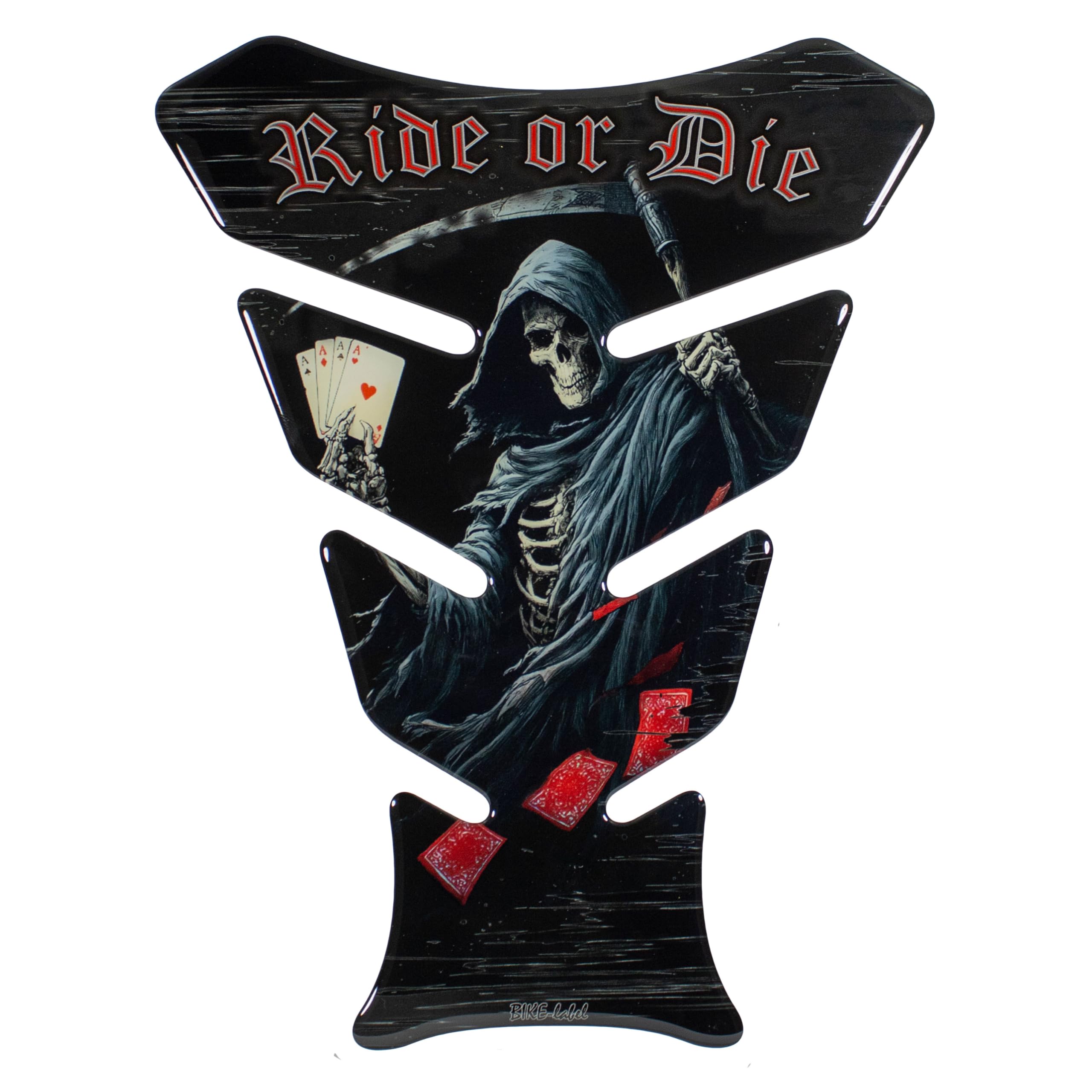 Adesivo per moto 3D, Tankpad Ride or Die Reaper, protezione universale per serbatoio X510712VA
