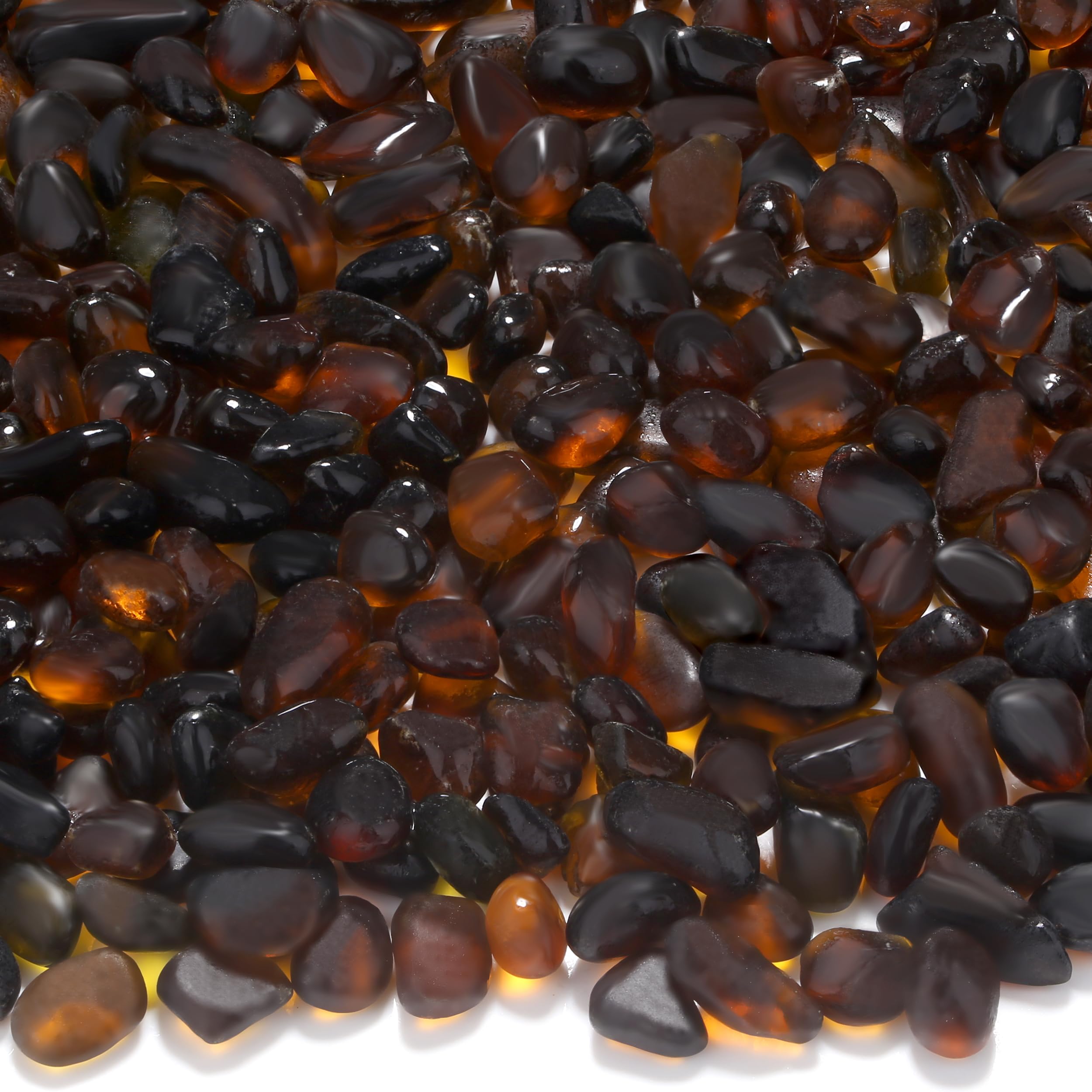 MAIBAOTA 0.85LB Brown Frosted Sea Glass Pebbles Small Decorative Stones for Aquarium Rocks Fish Tank Gravel Plant Pots Vase Fillers DIY Crafts Home Garden Decorations (385g)