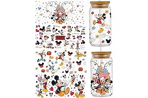 4 Sheets of UV DTF Cup Wraps for 16 oz Disney Tumblers...