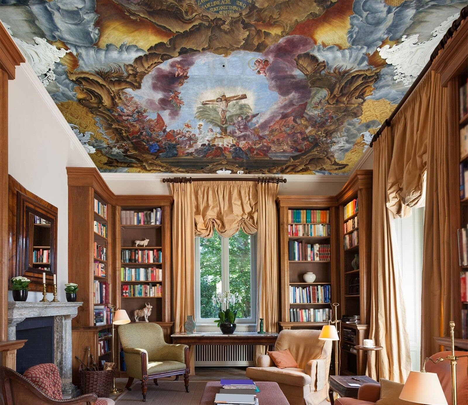 Papier peint Jésus peinture à l'huile décor mural 3D pour chambre et bureau