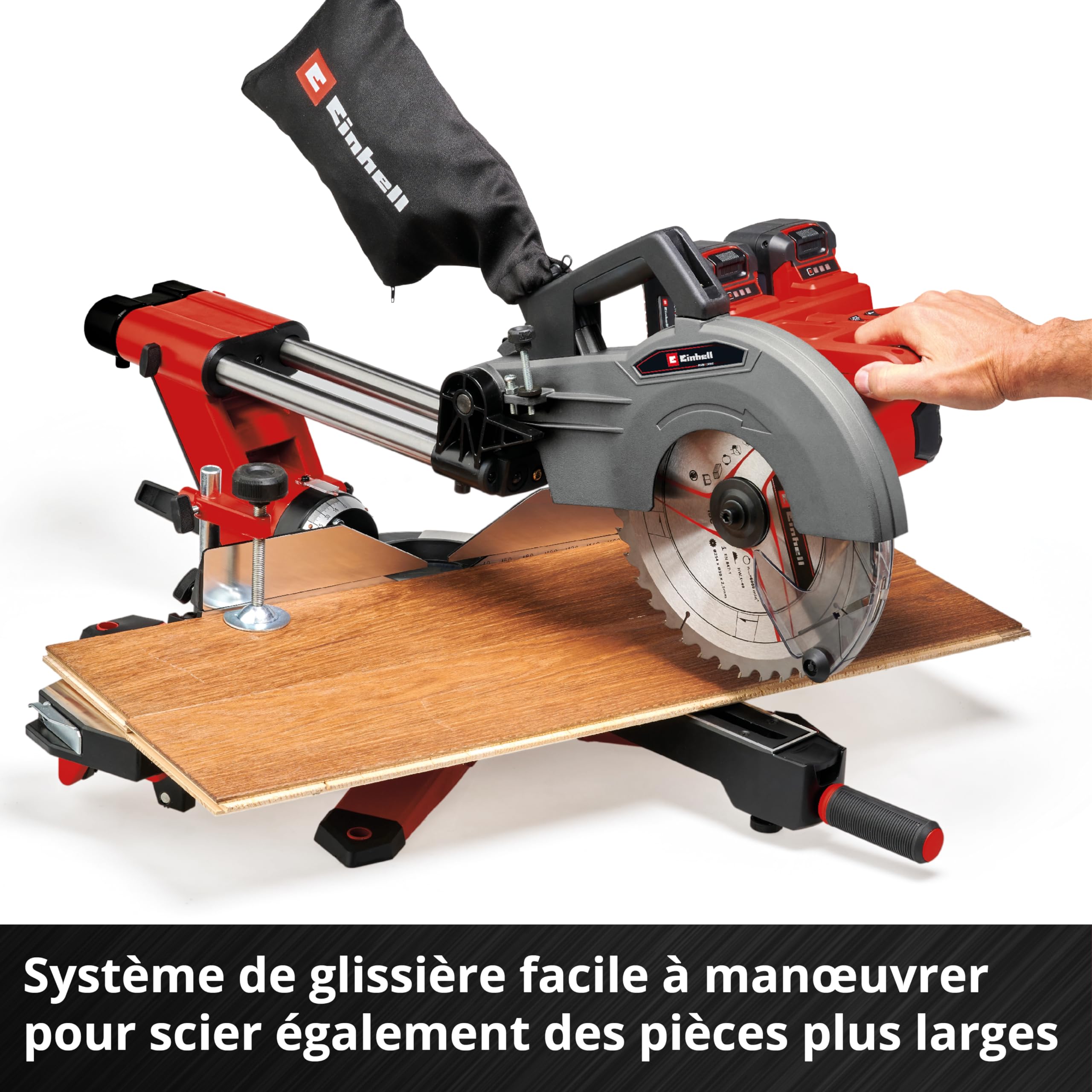 Einhell TE-SM 36/10 L Li-Solo Scie à onglet coulissante sans fil 36 V lame 254 mm 3800 tr/min laser ligneur